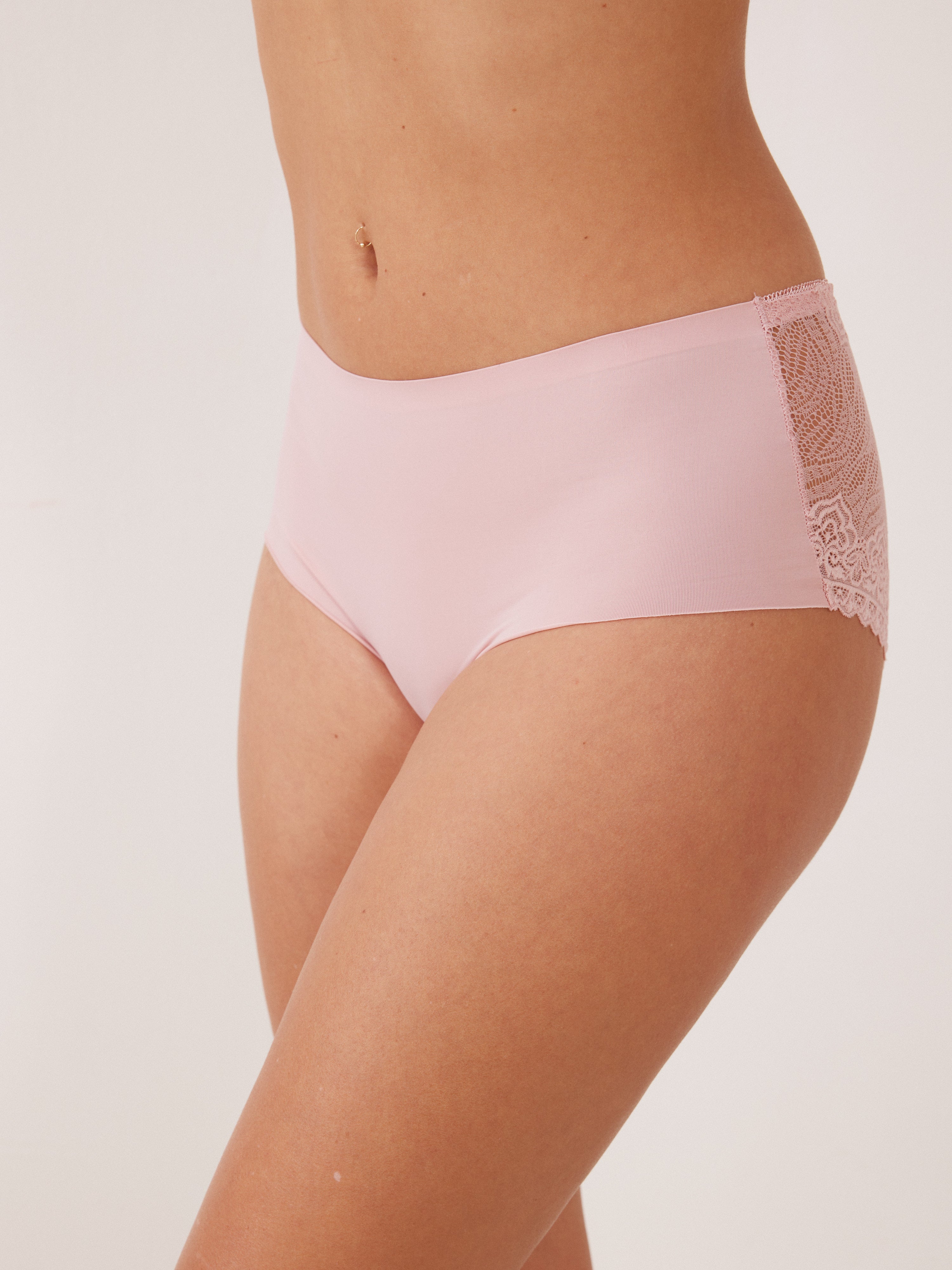 מקסי ריב ותחרה ROSE - ורוד