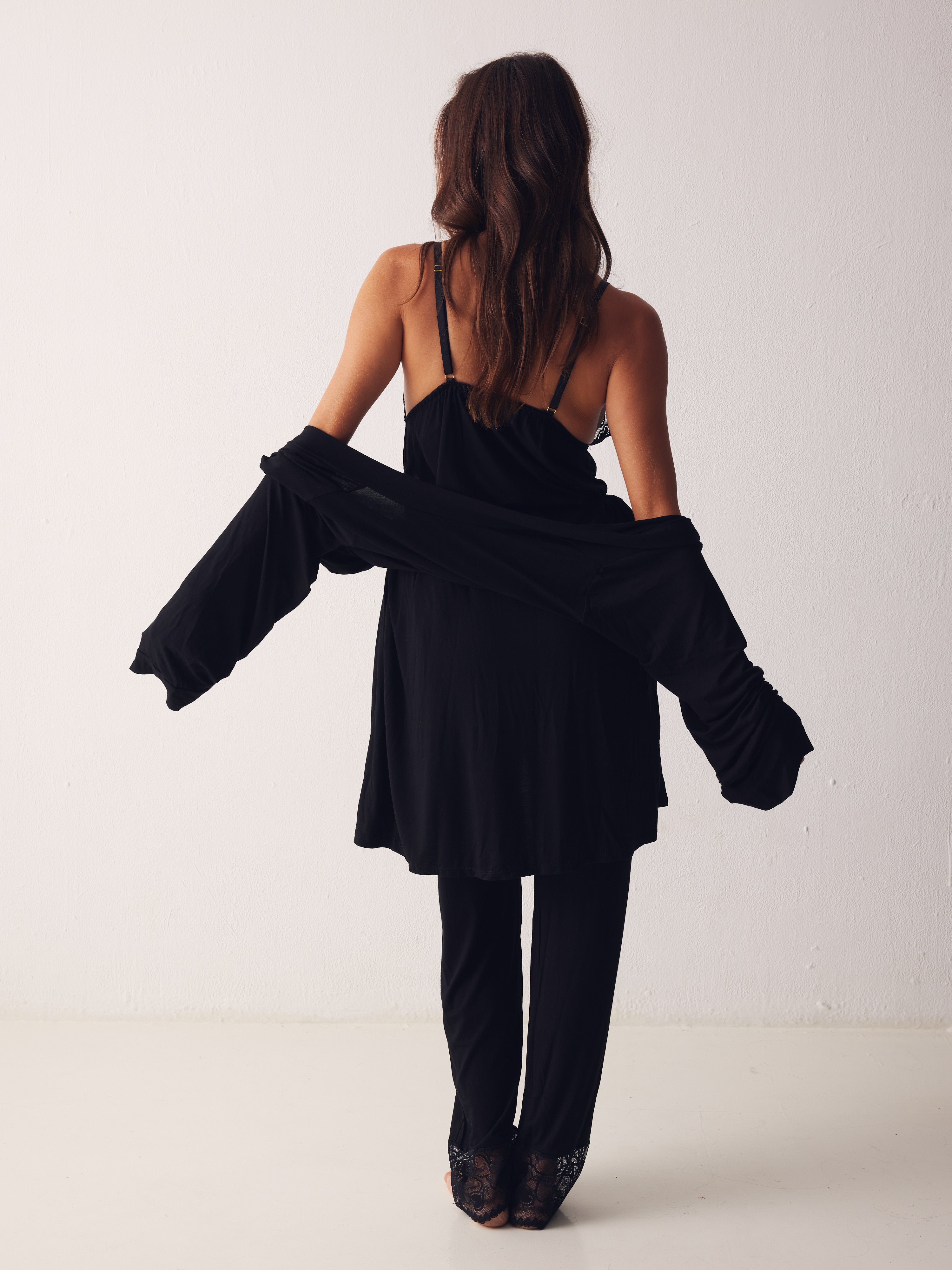 בייבי דול ארוך ויסקוזה תחרה - שחור