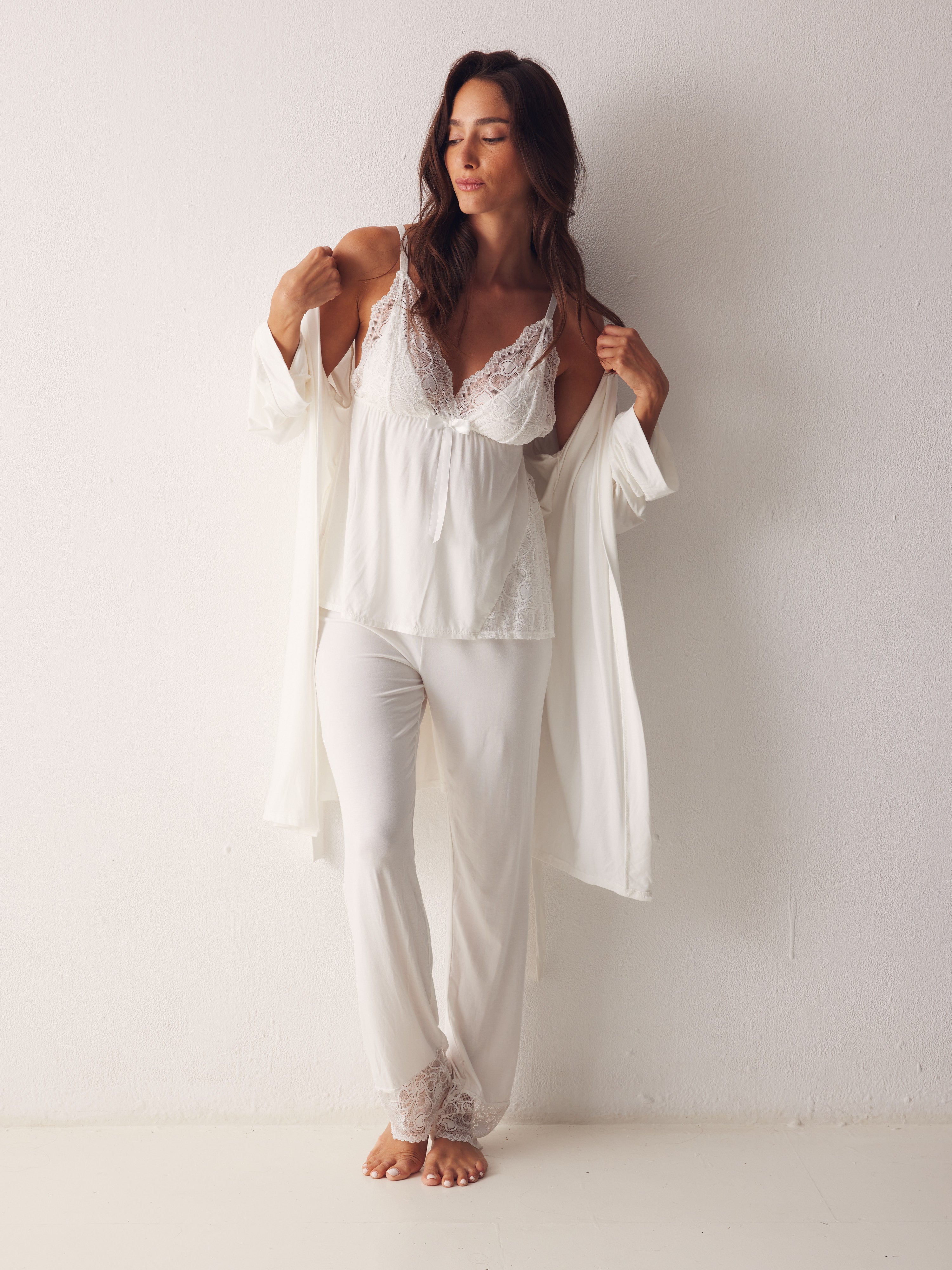 בייבי דול ארוך ויסקוזה תחרה - לבן