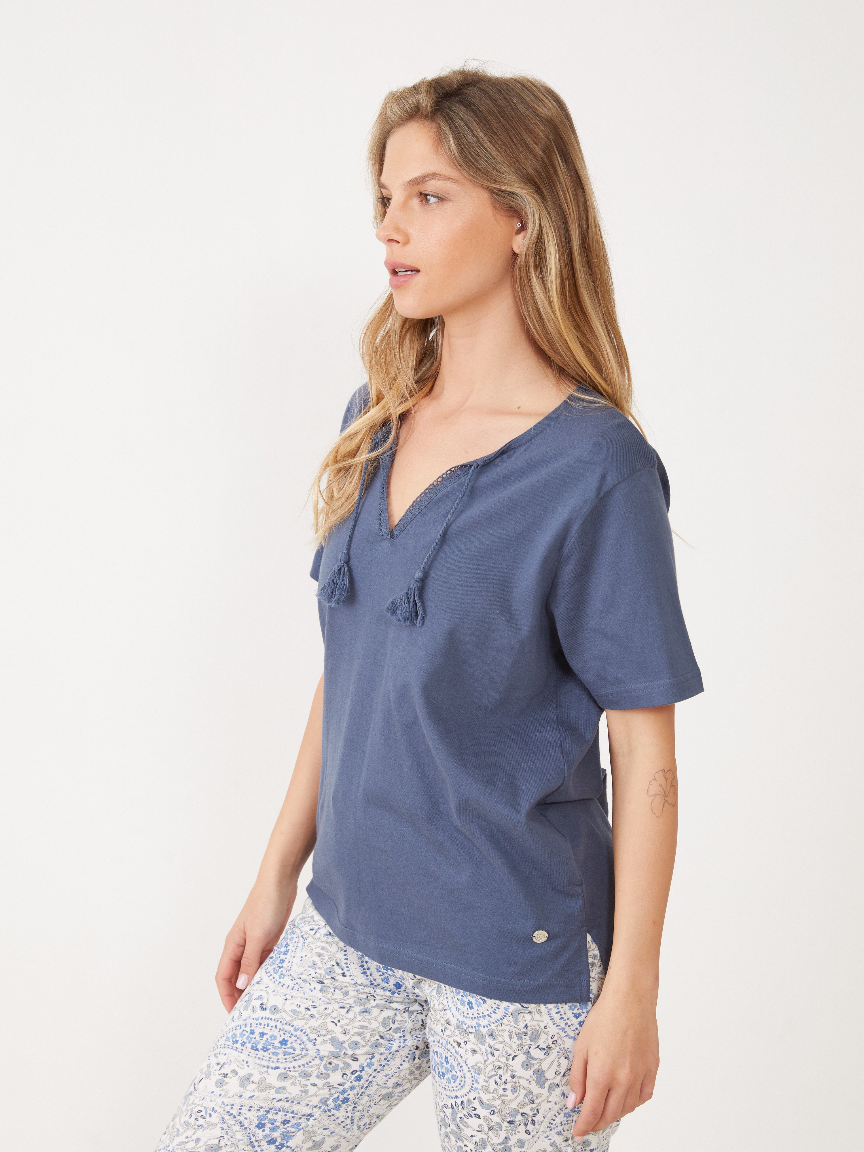 טהבד פיגמה מכנס 3/4-פרחים - לבן משולב