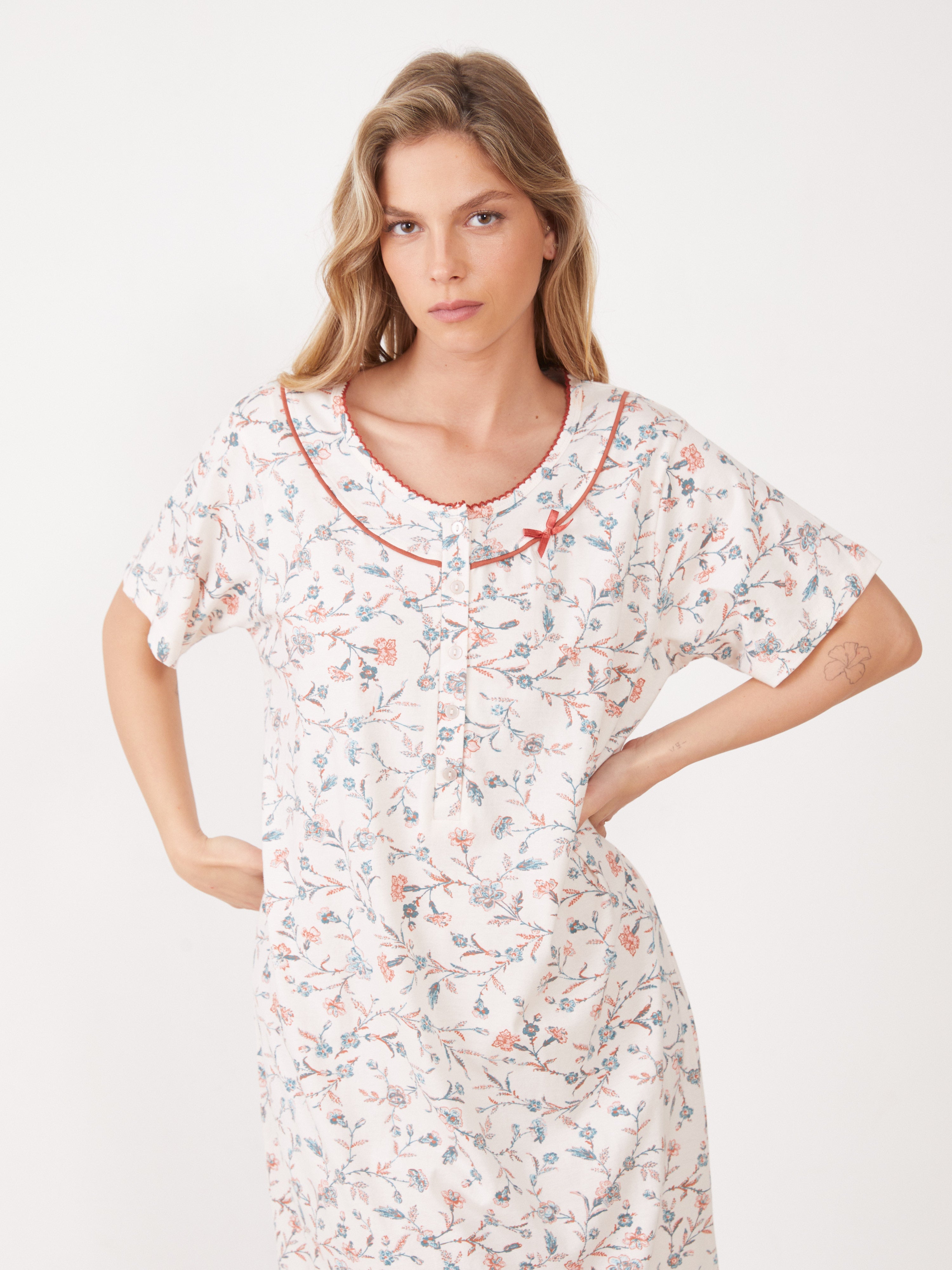 טהבד כותונת שרוול קצר- אקזוטי - שמנת