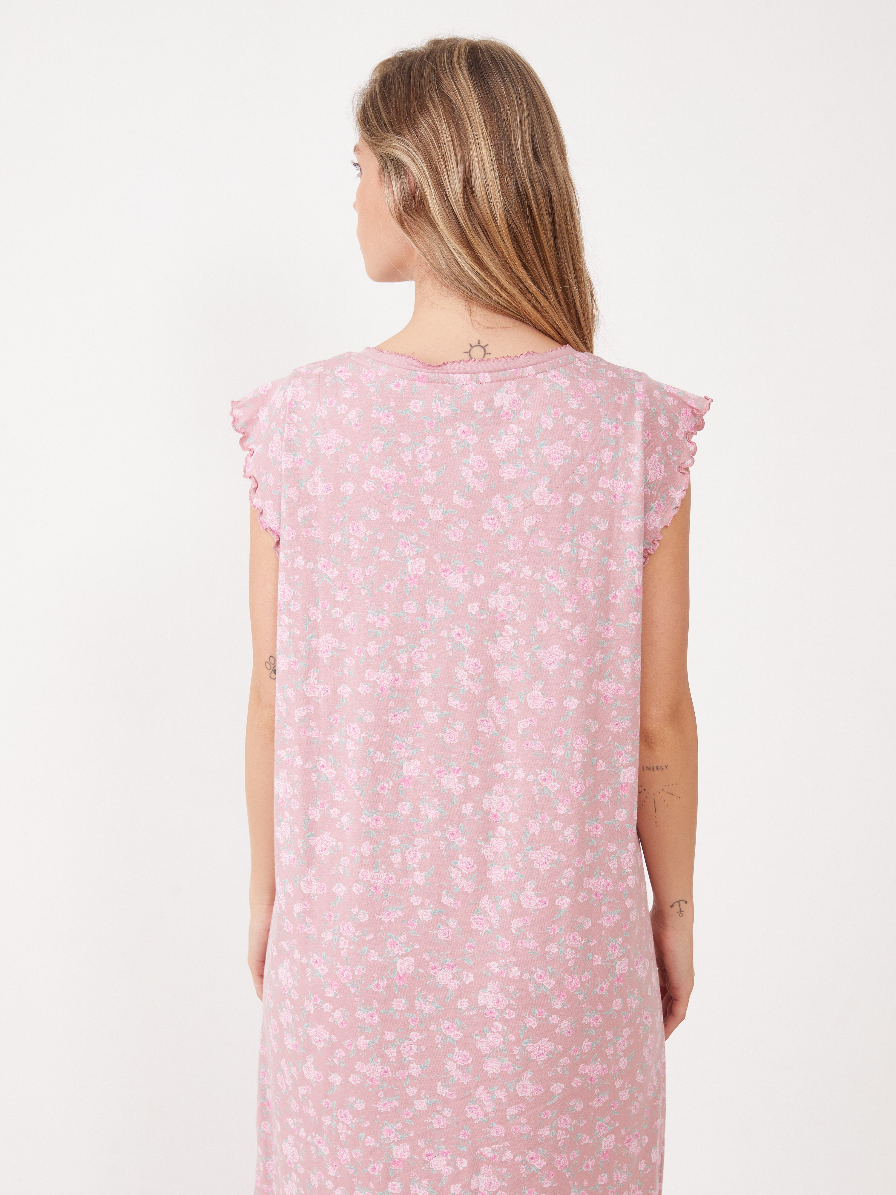 כותונת טהבד פרחונית - ורוד מעושן