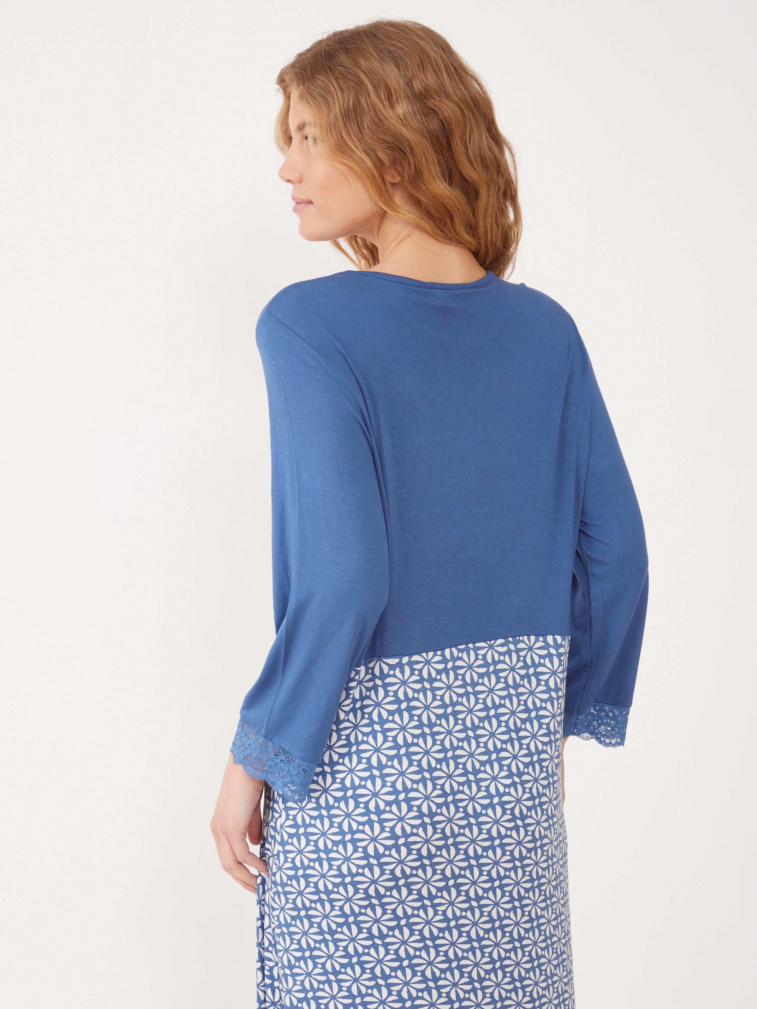 טהבד כותונת ויסקוזה 3/4 - כחול ג'ינס