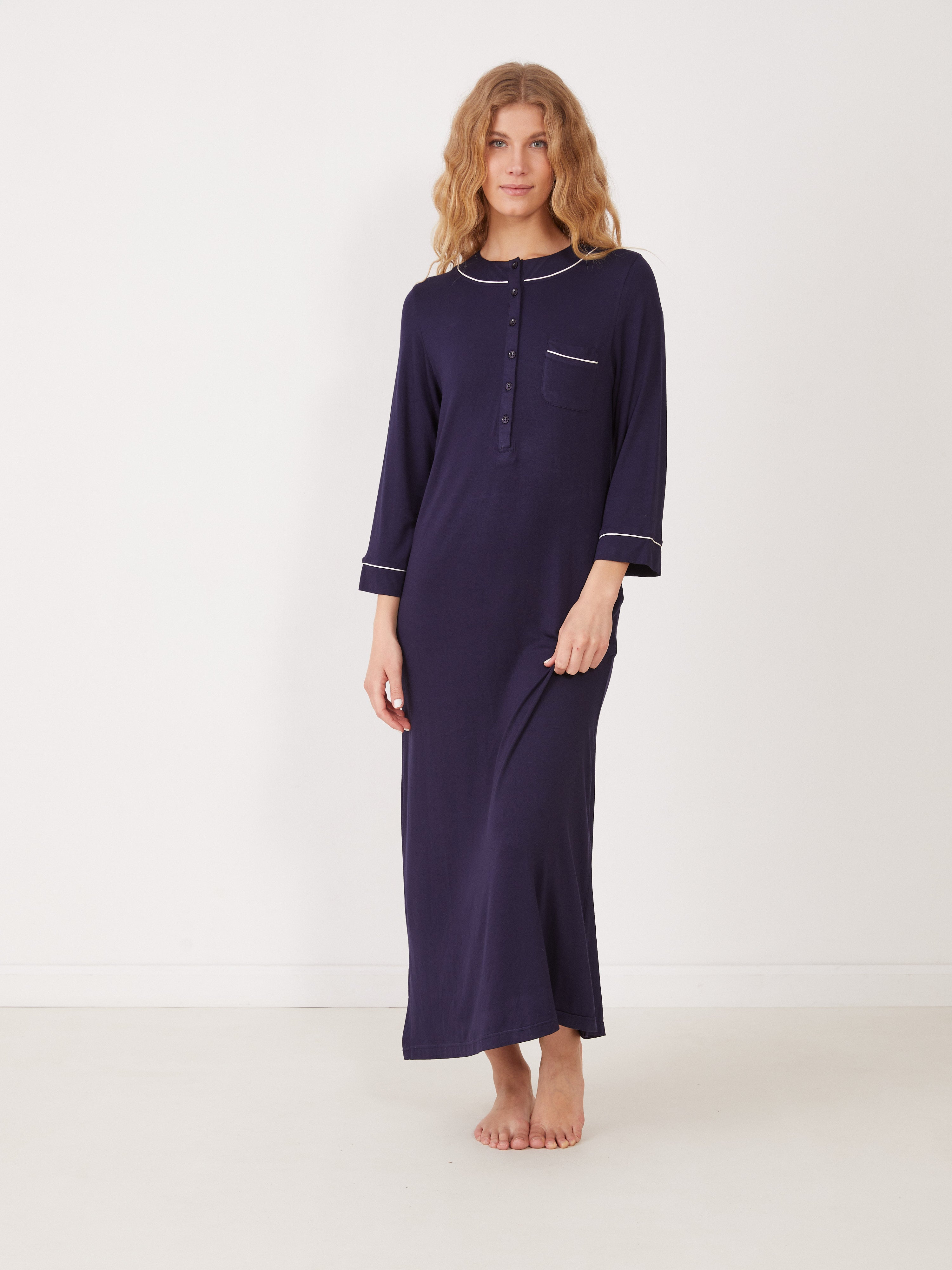 טהבד כותונות3/4 ויסקוזה קלאסי - כחול נייבי