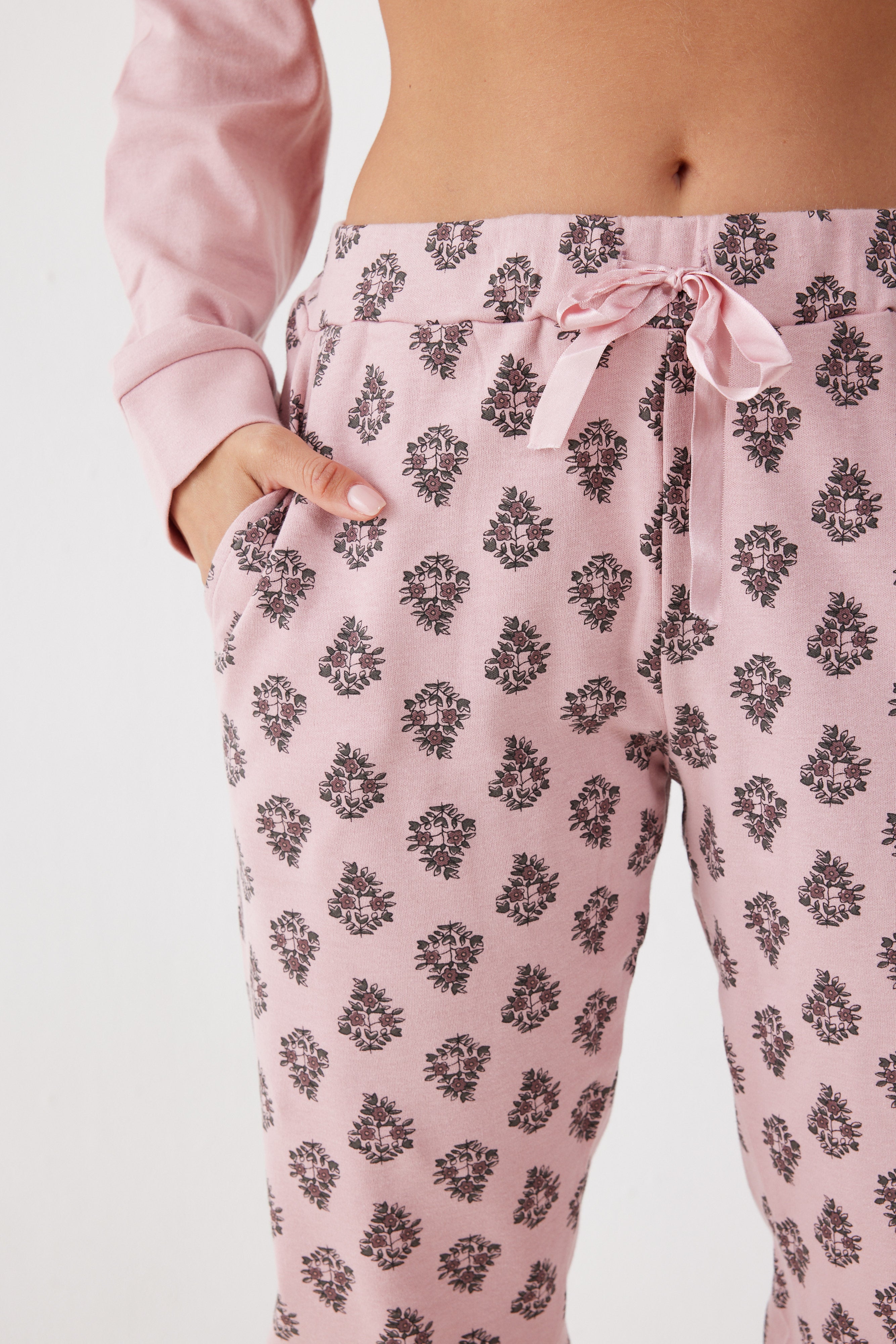 פיג'מה 100% כותנה - ורוד מעושן