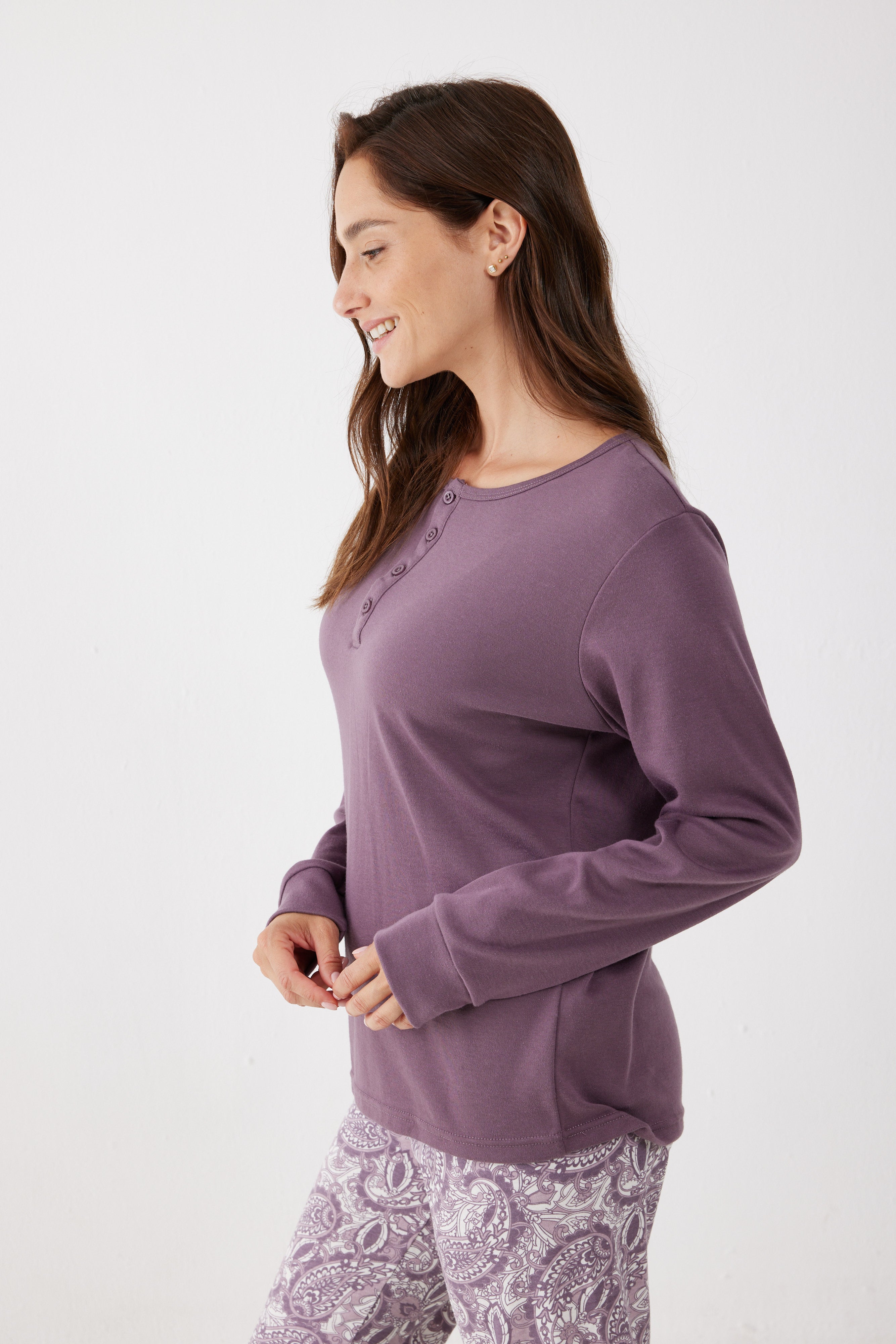 פיג'מת אינטרלוק - סגול