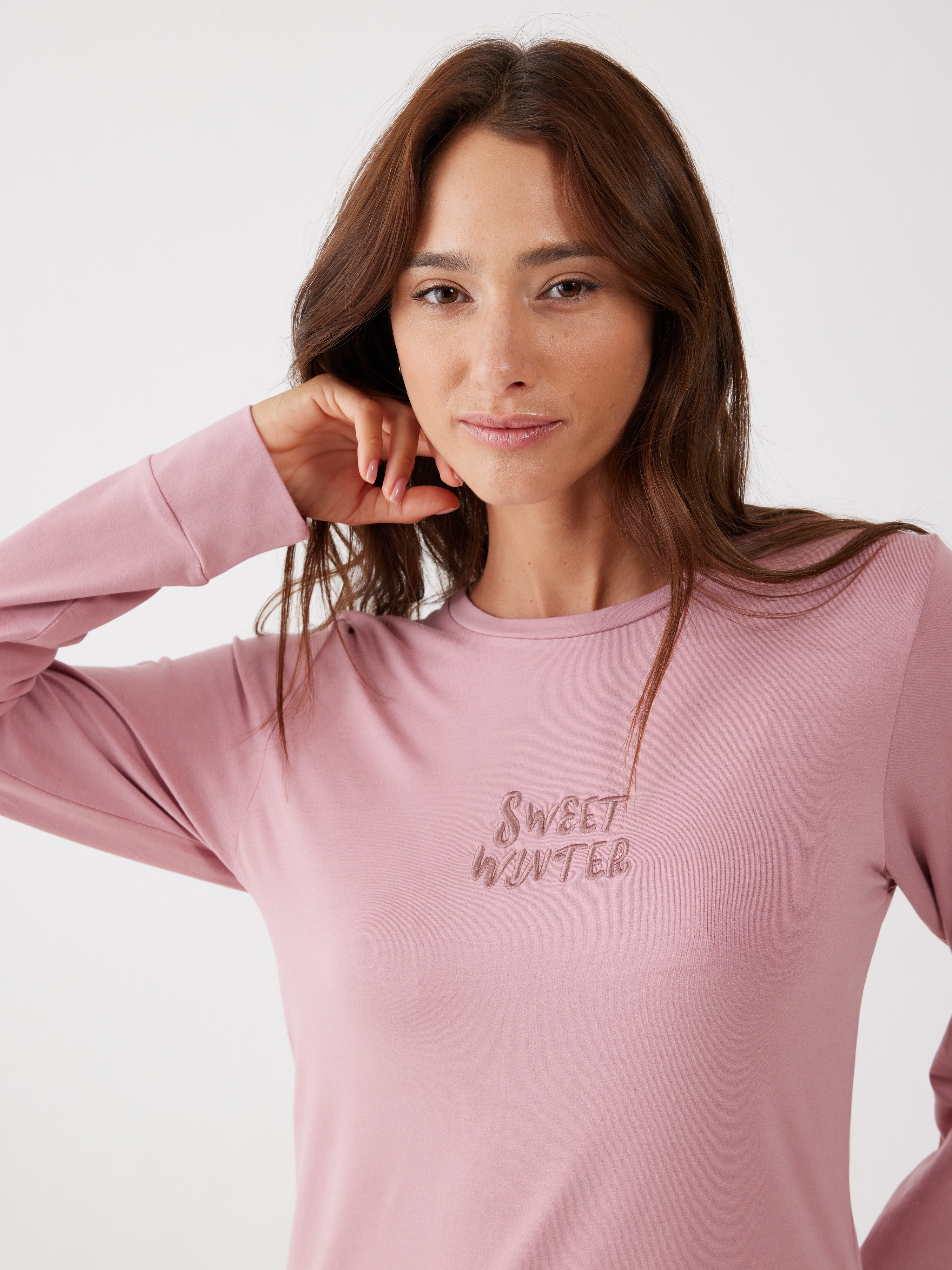 פיג'מה פייזלי ויסקוזה - ורוד מעושן