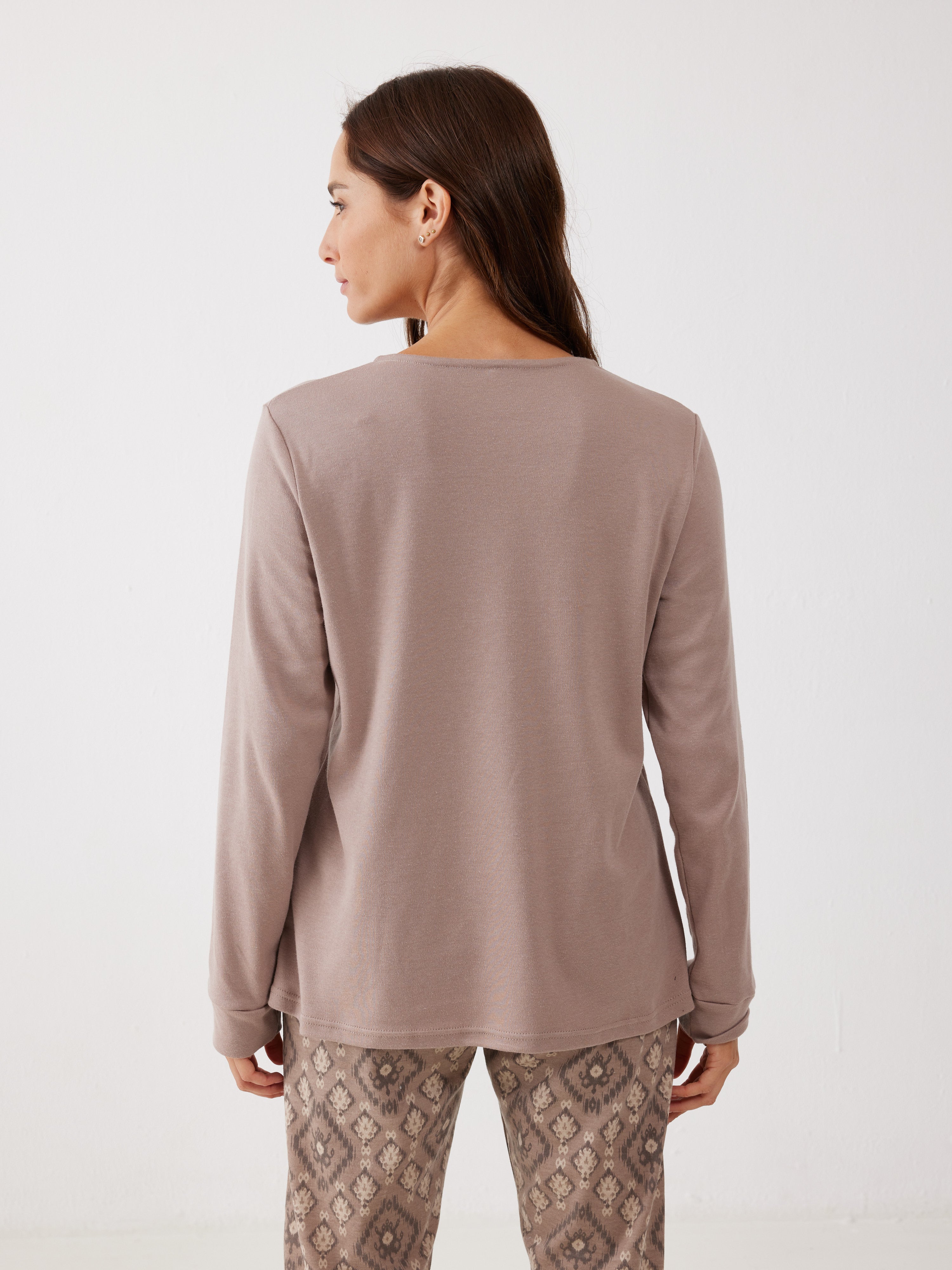 פיג'מה אינטרלוק - קפה