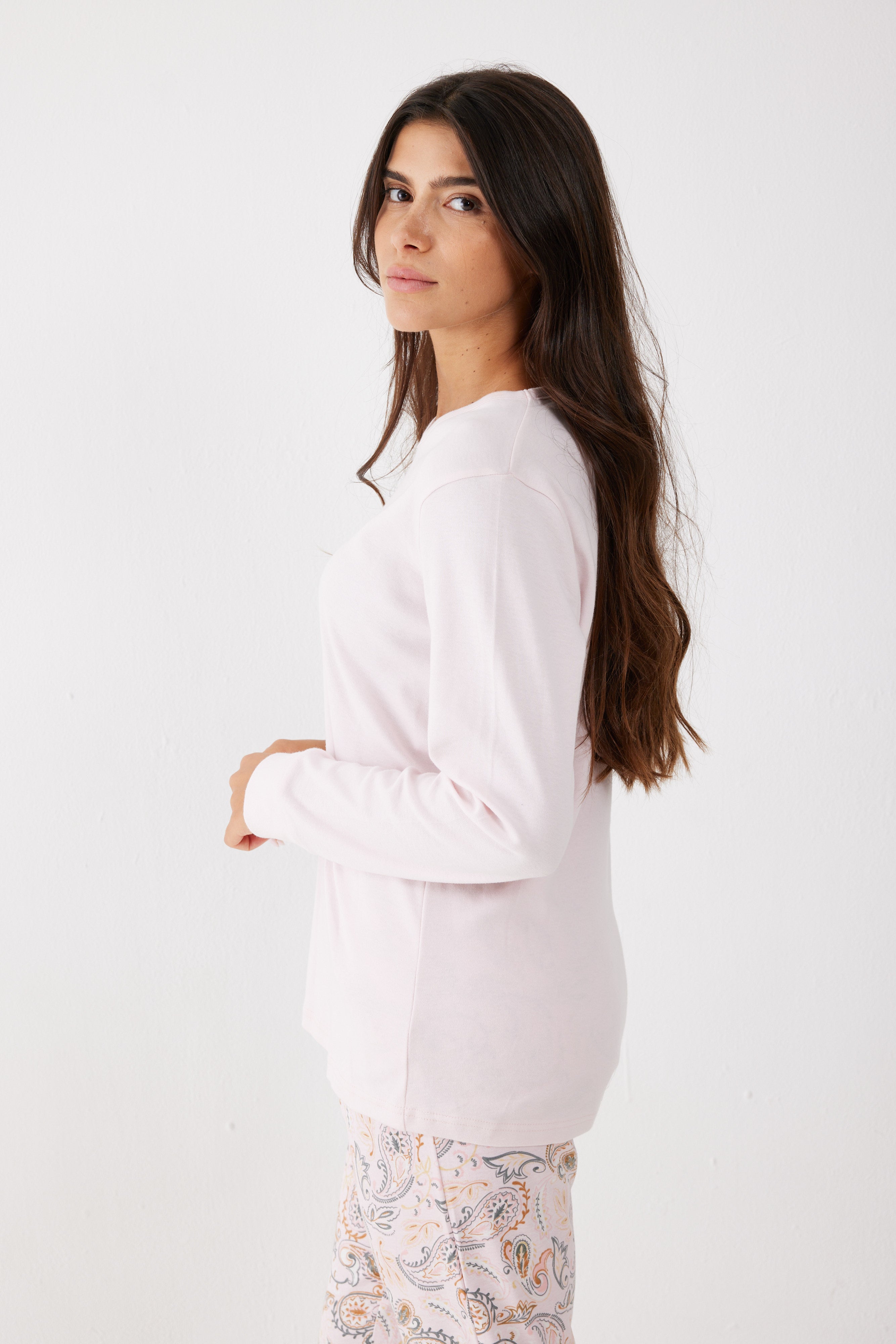 פיג'מה כותנה ורוד