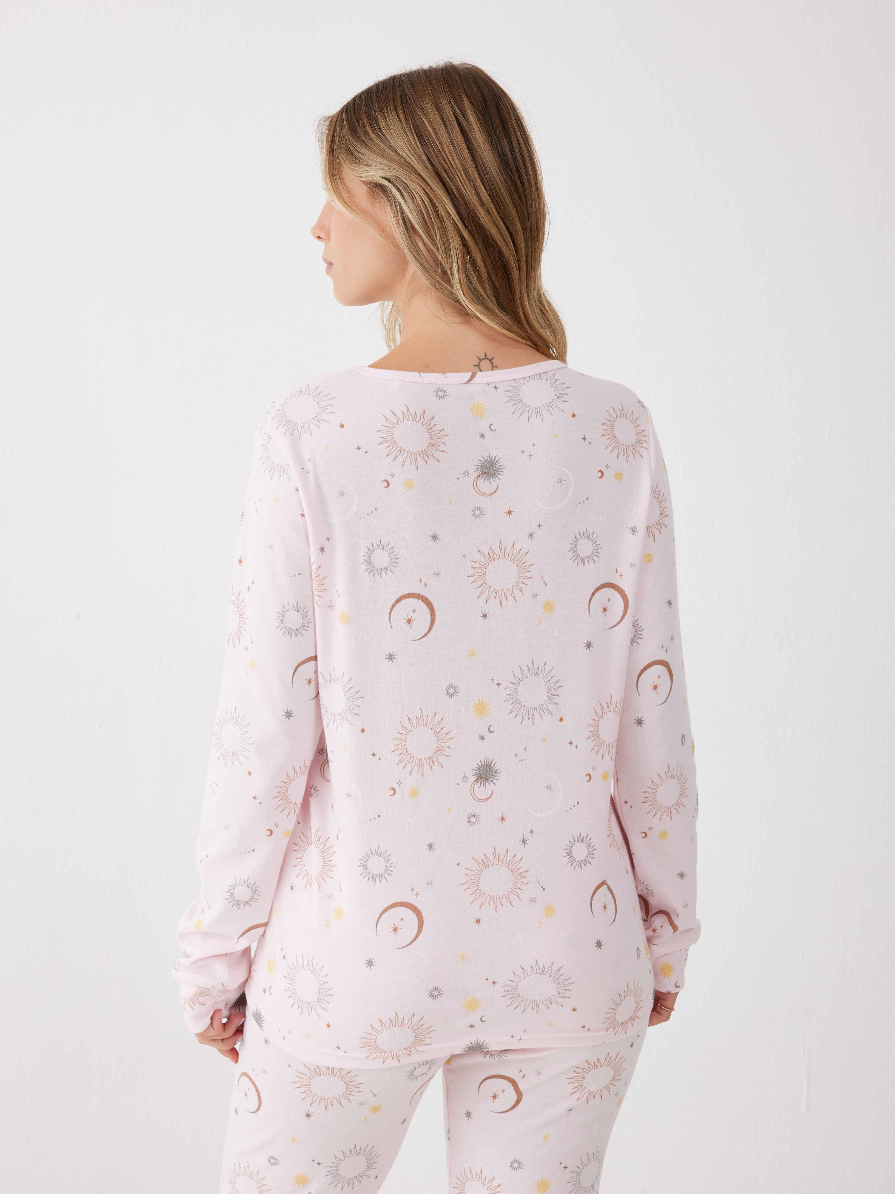 פיג'מה אינטרלוק - ורוד