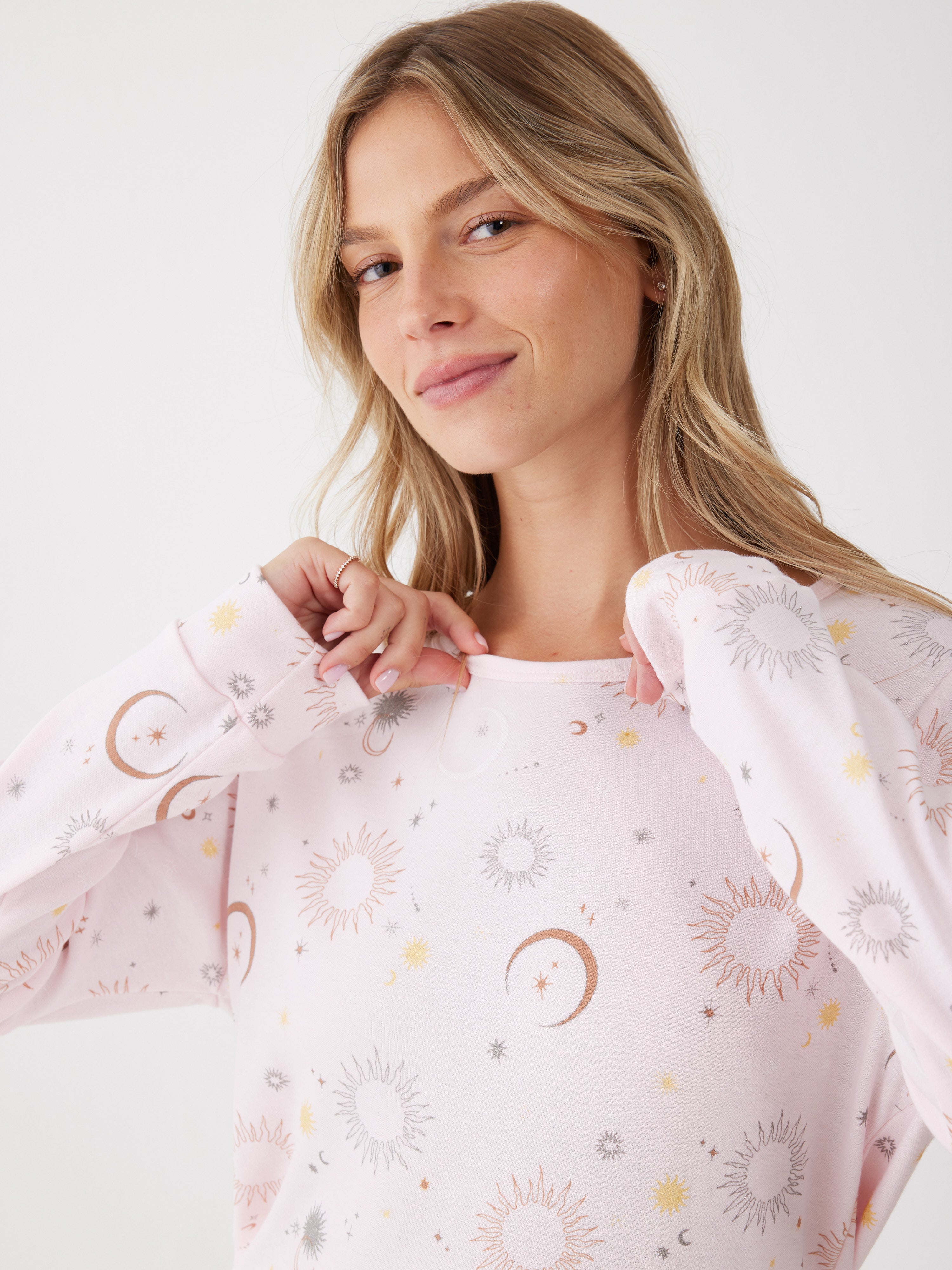 פיג'מה אינטרלוק - ורוד