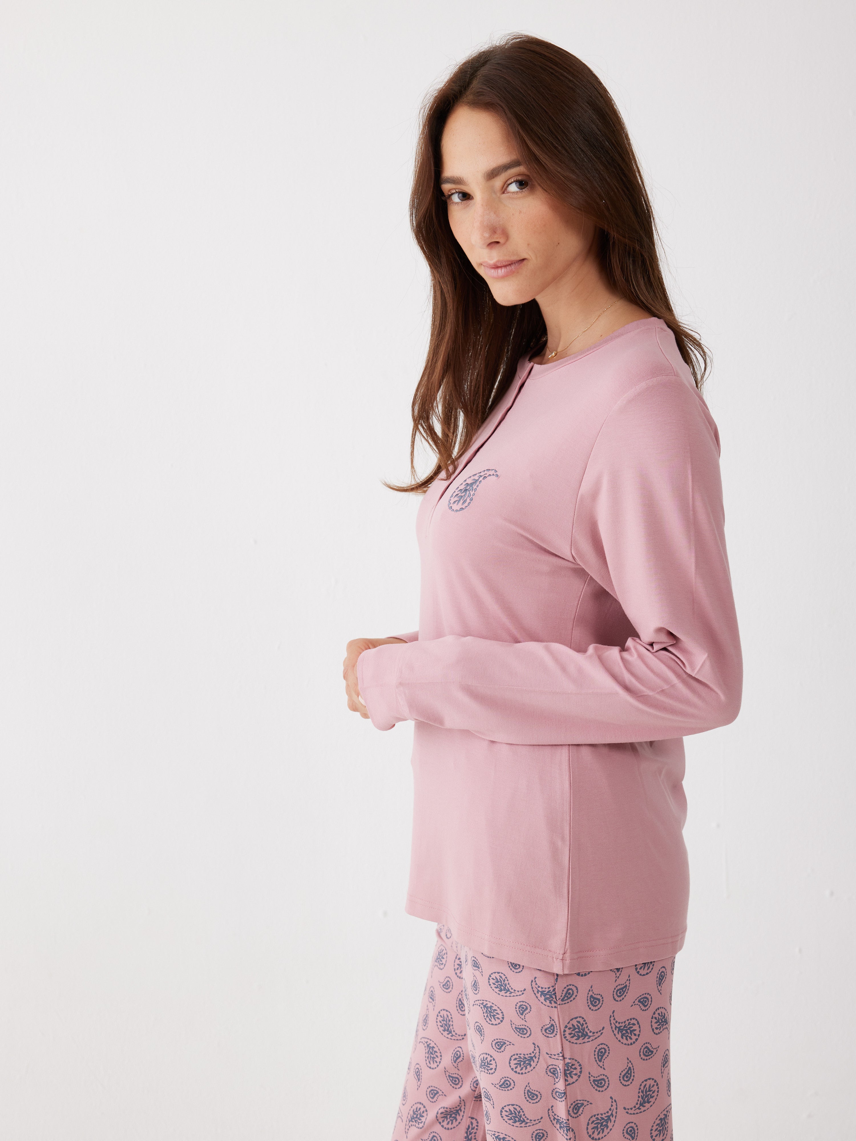 פיג'מה ויסקוזה - ורוד מעושן