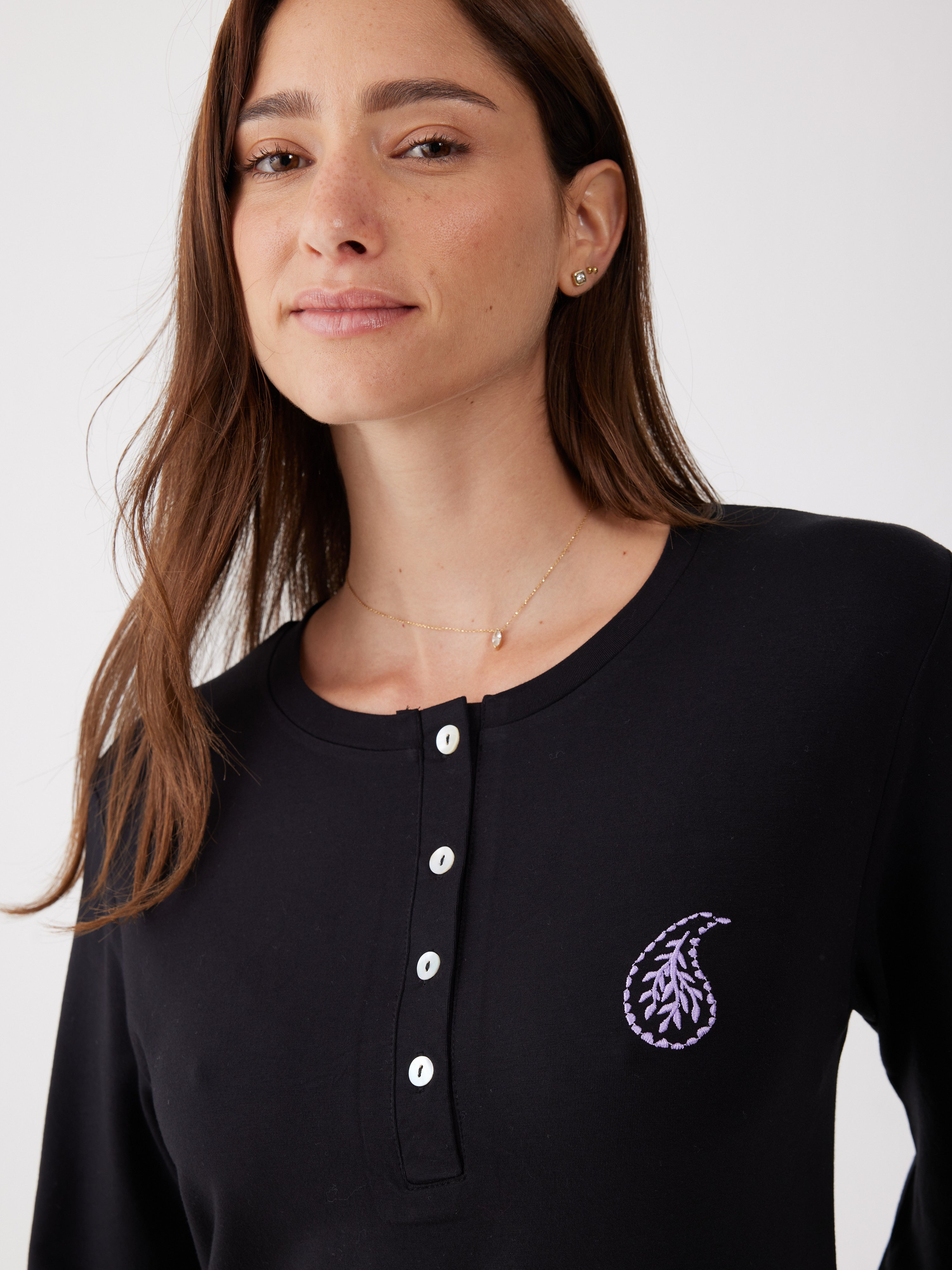 פיג'מה ויסקוזה - שחור