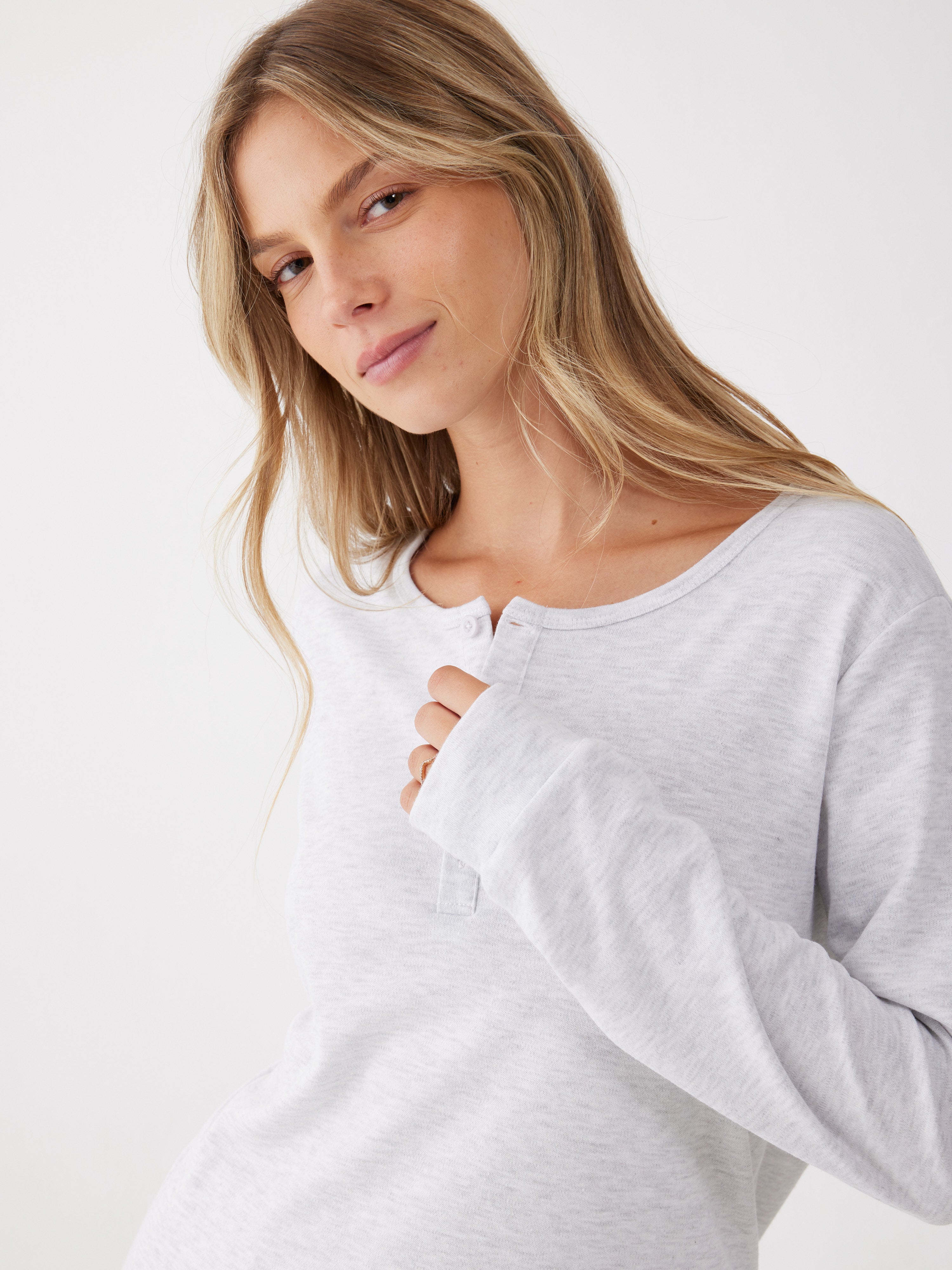 פיג'מה אינטרלוק - אפור מלאנז