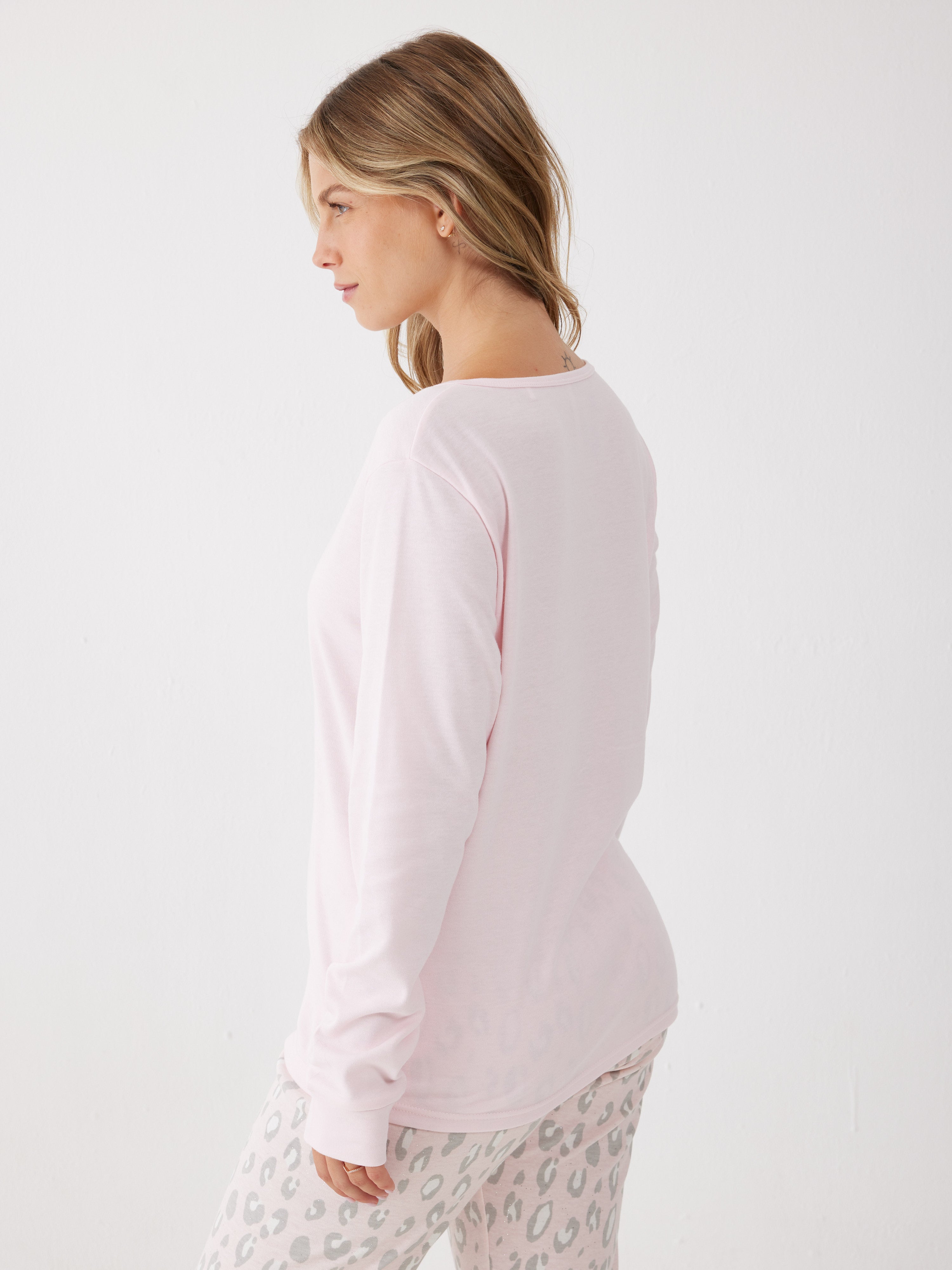 פיג'מה אינטרלוק - ורוד