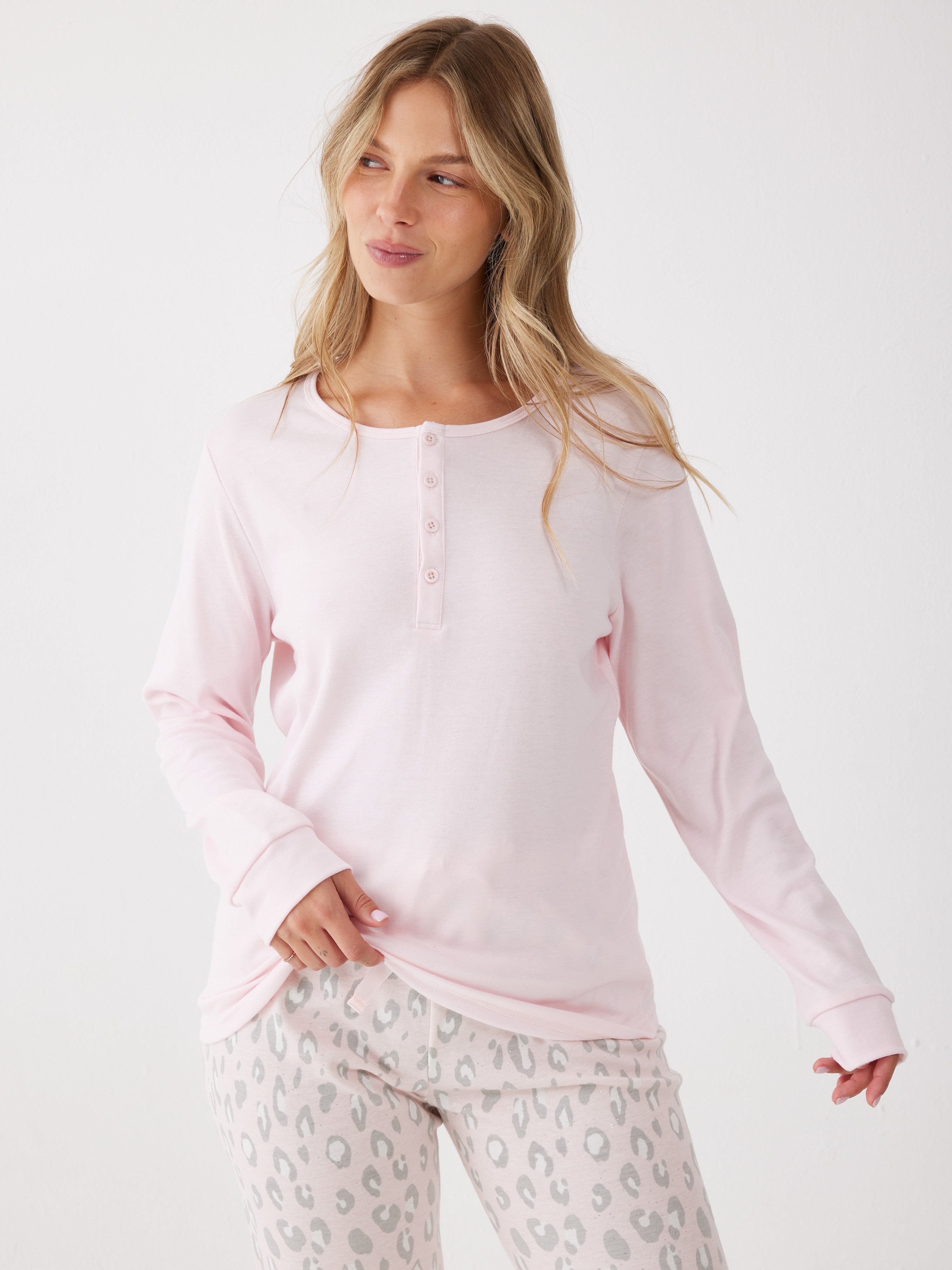 פיג'מה אינטרלוק - ורוד