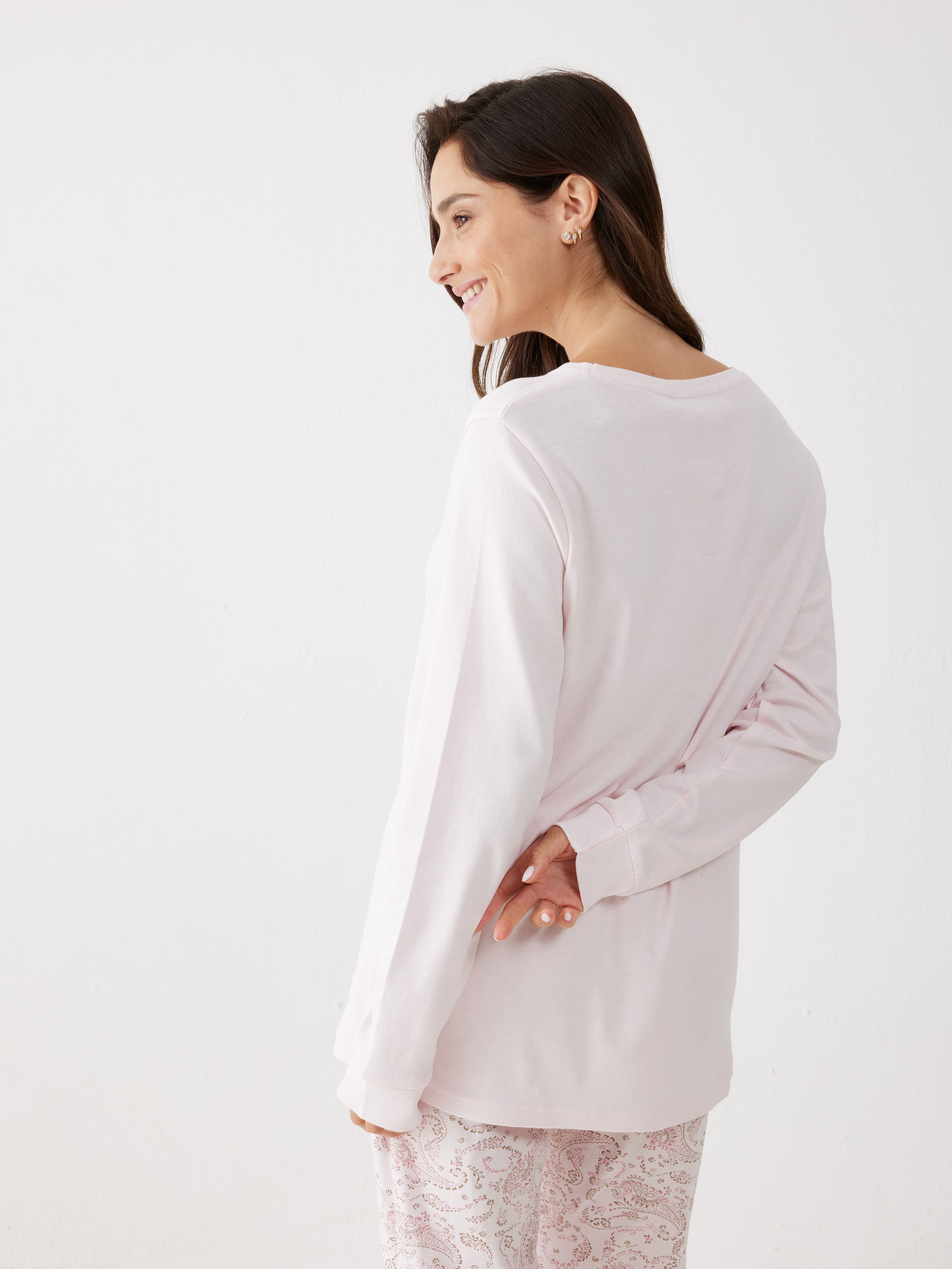 פיג'מה 100% כותנה -  ורוד