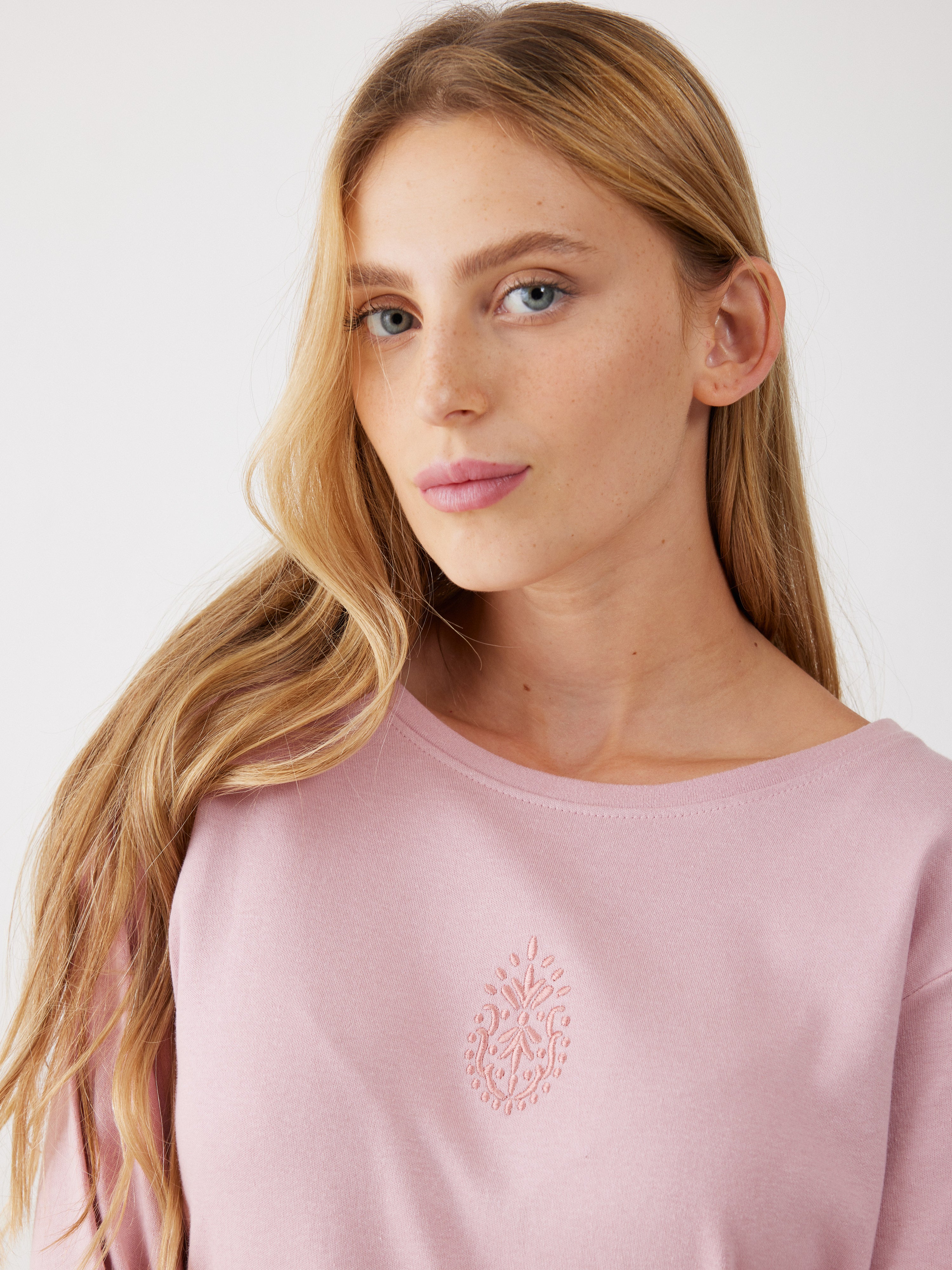 פיג'מה 100% כותנה - ורוד מעושן