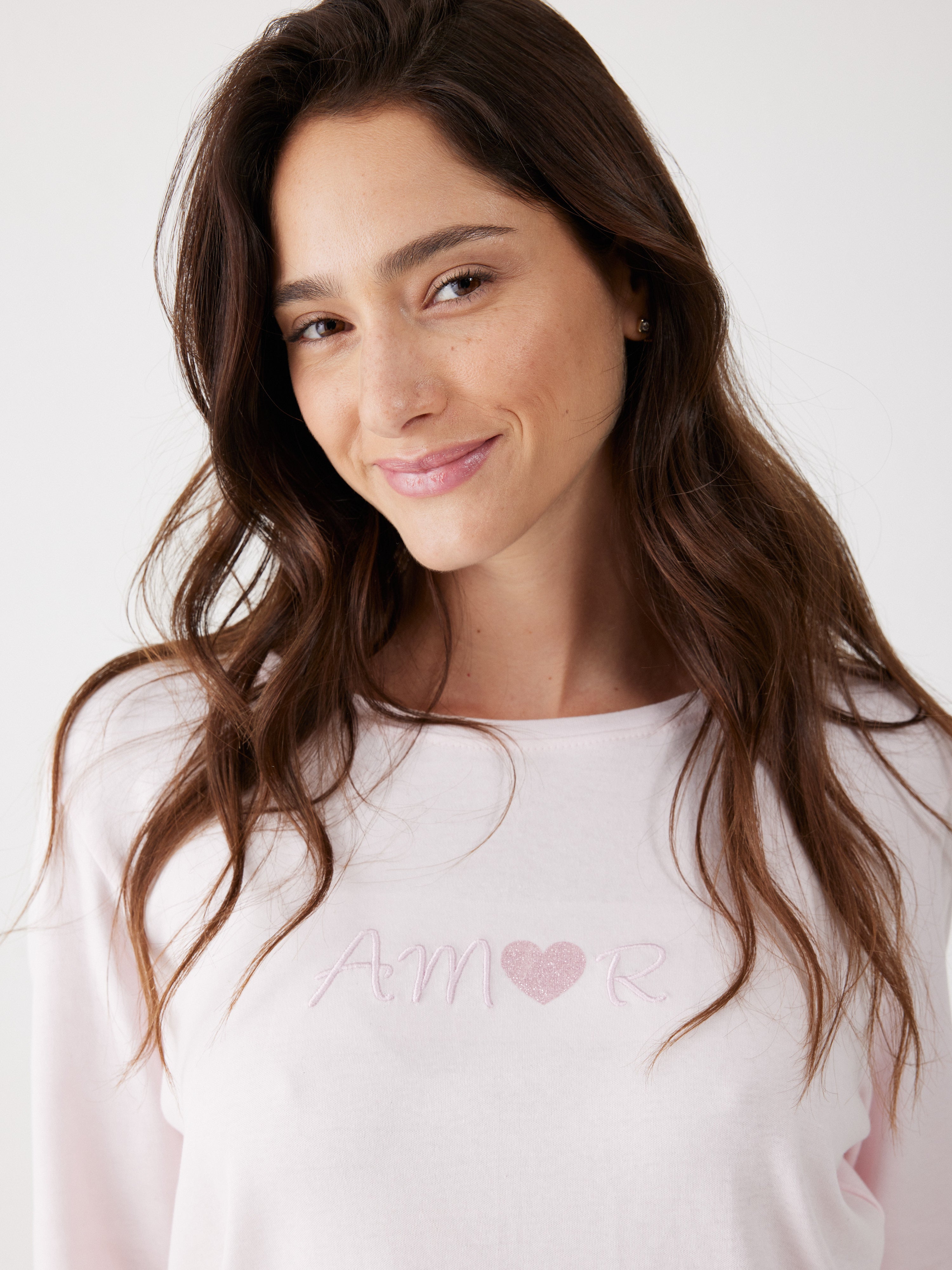 פיג'מה 100% כותנה -  ורוד