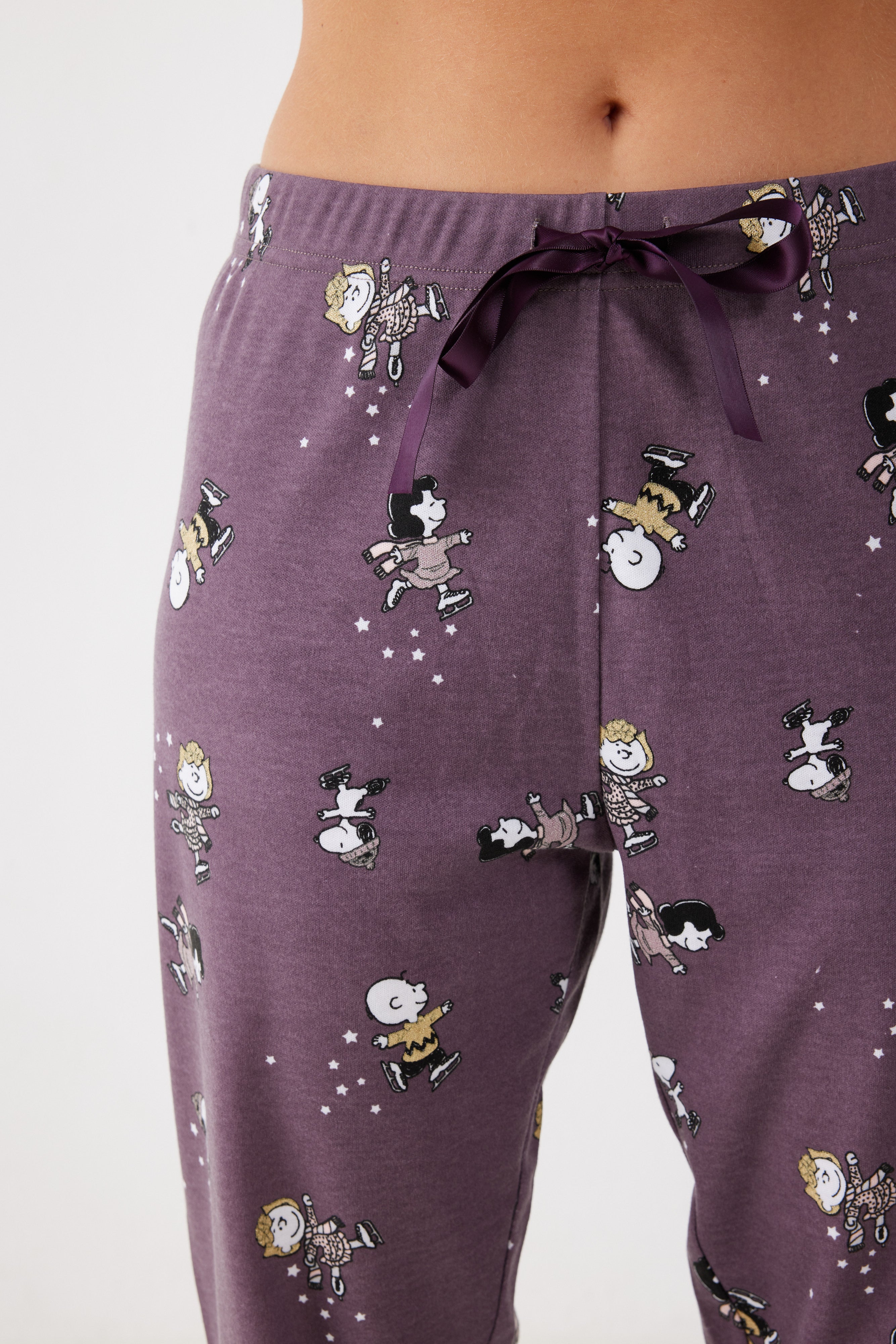 פיג'מה סנופי אינטרלוק - סגול