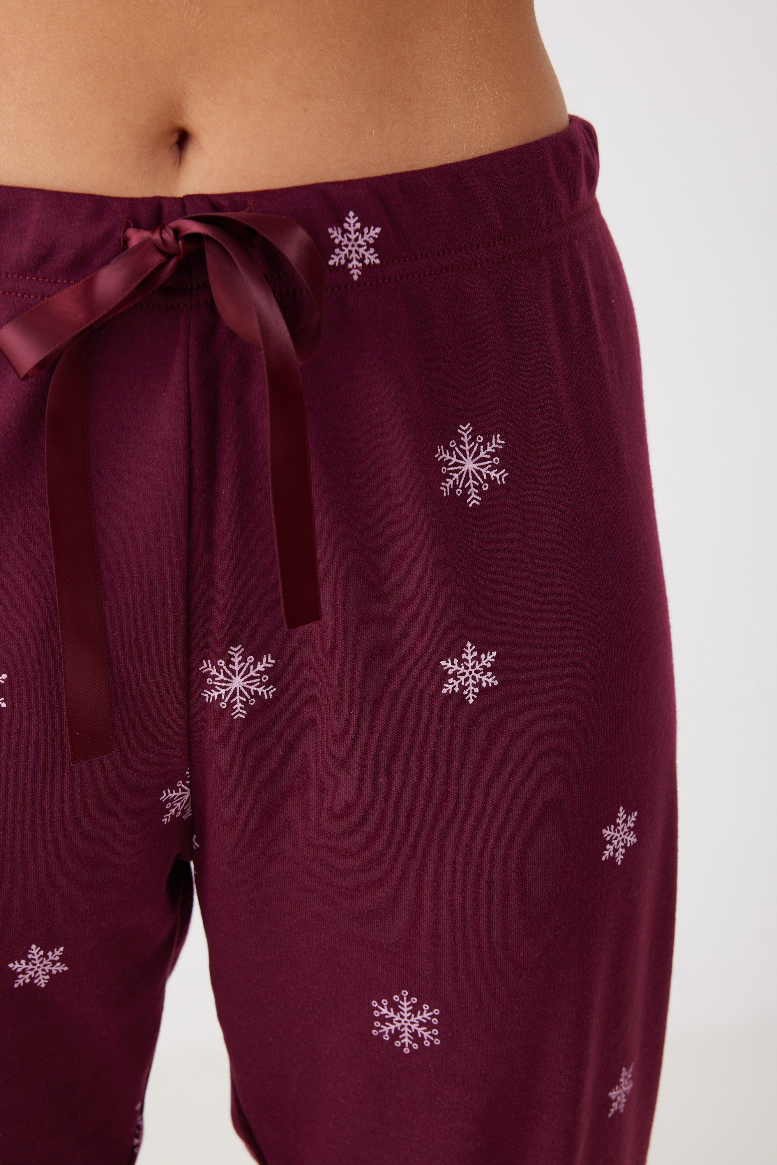 פיג'מה סנופי אינטרלוק - בורדו