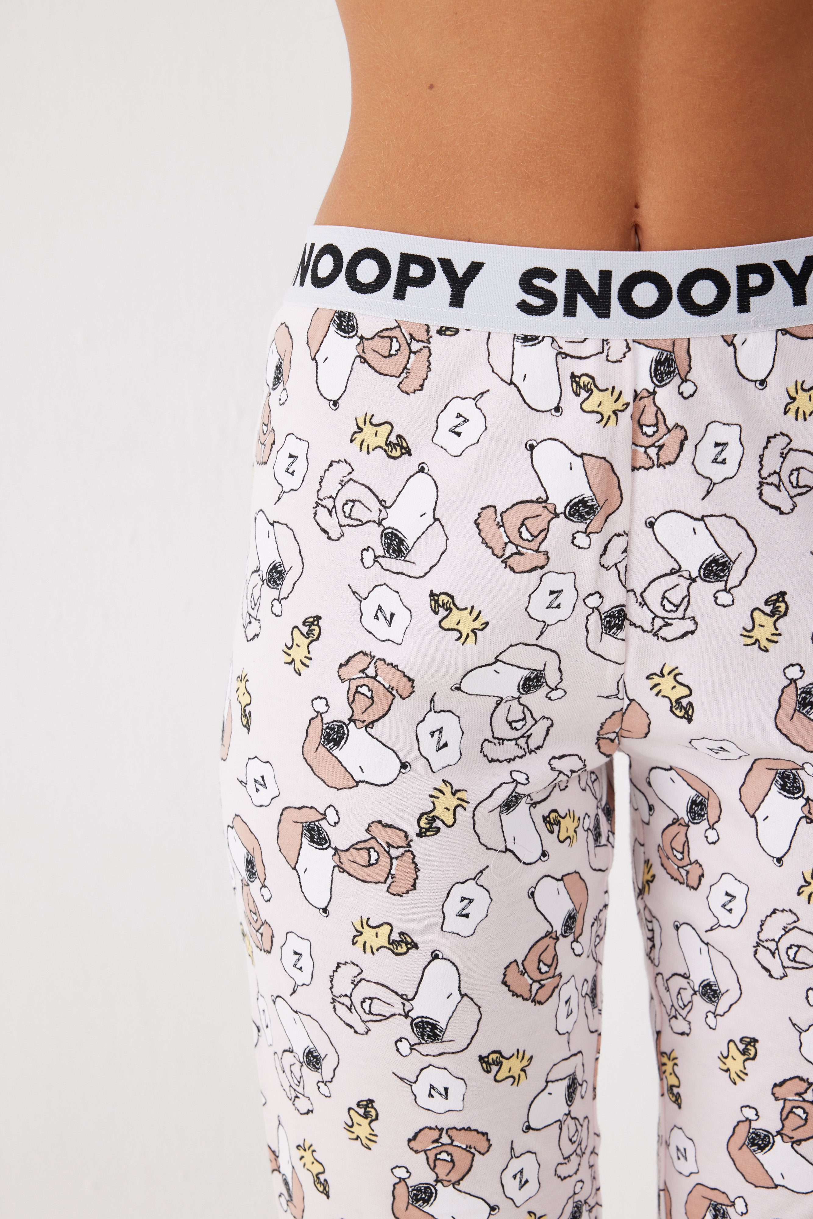 סט פיג'מה סנופי אינטרלוק - ורוד