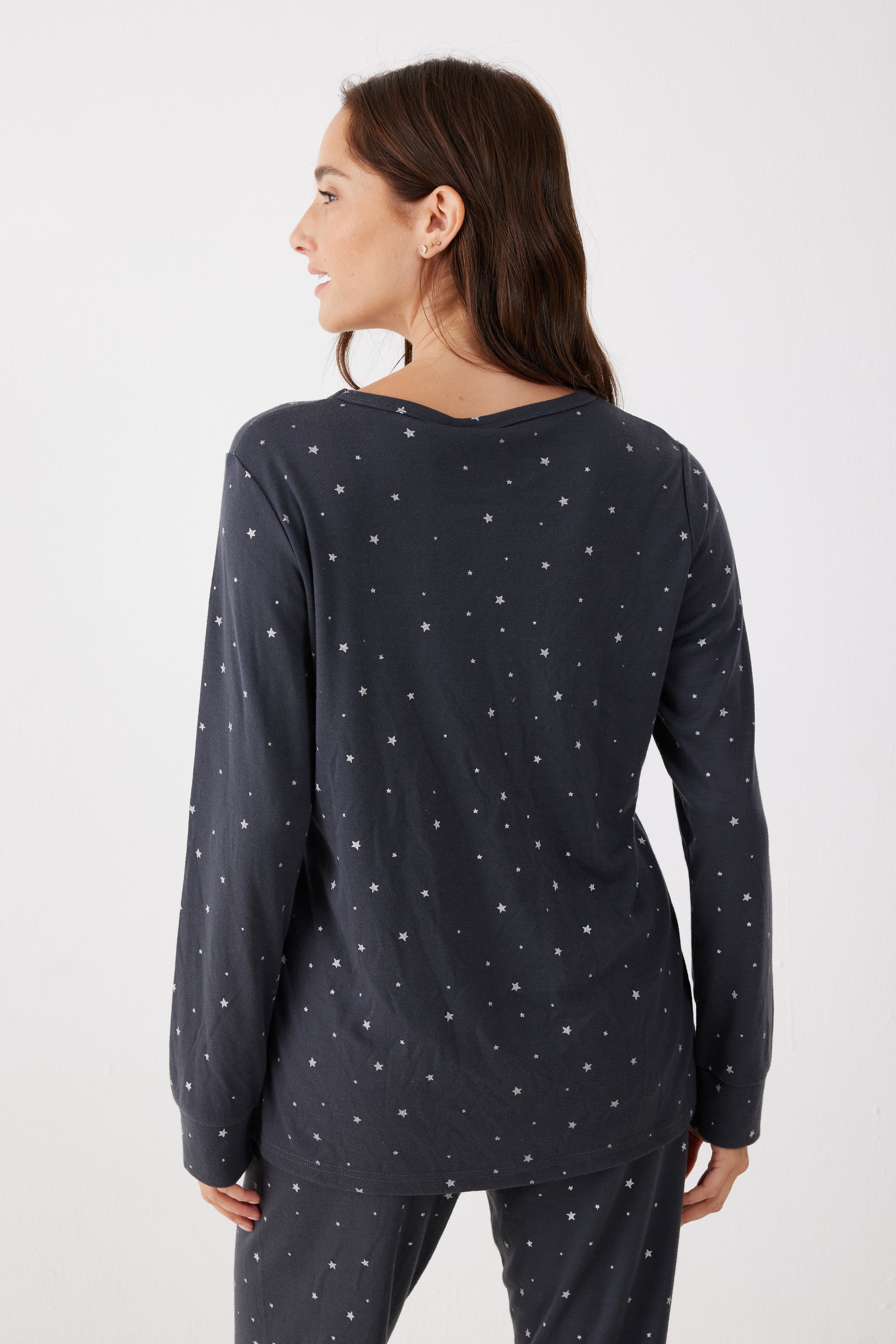 פיג'מה סנופי אינטרלוק - אפור כהה**