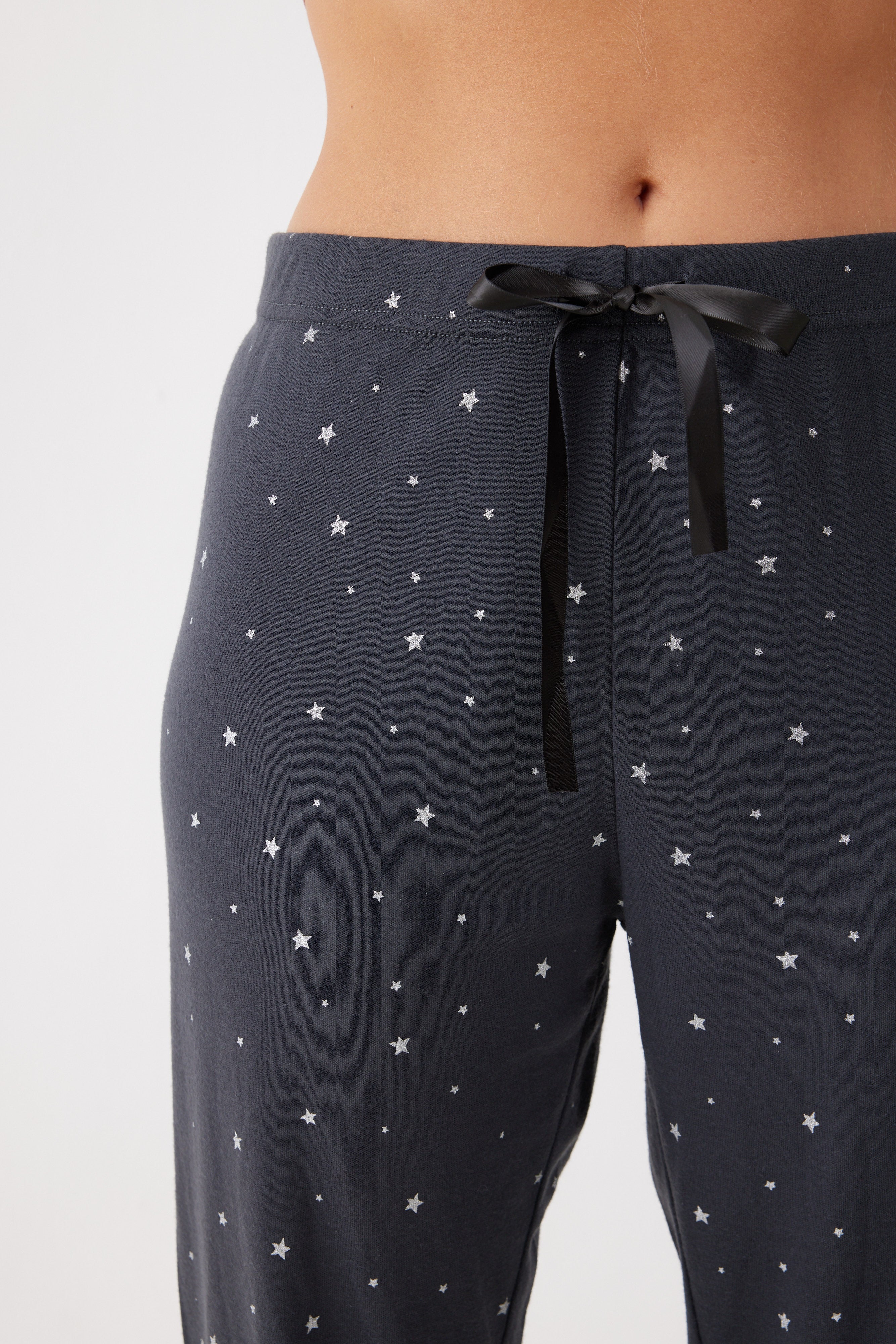 פיג'מה סנופי אינטרלוק - אפור כהה**