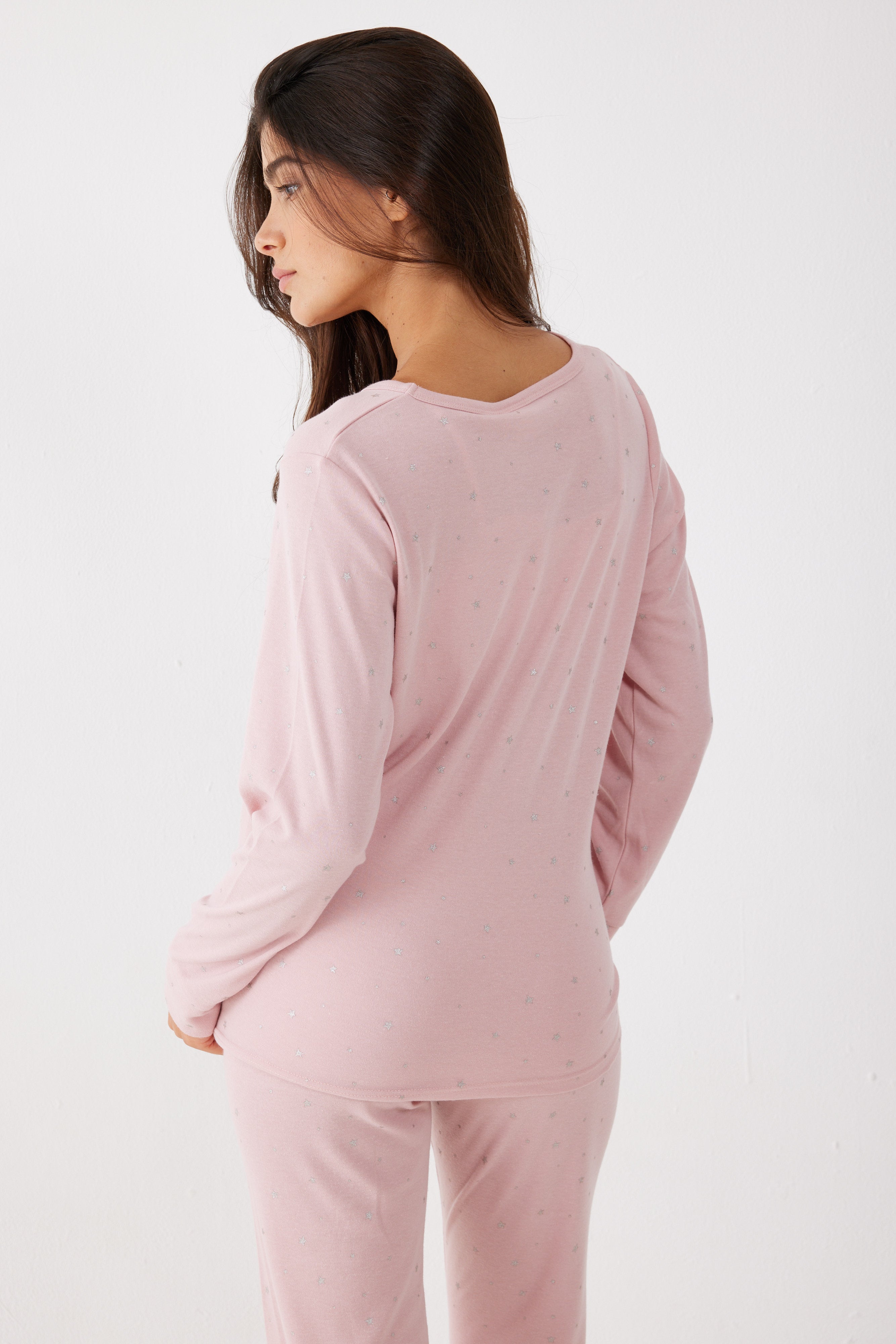 פיג'מה סנופי אינטרלוק - ורוד מעושן*