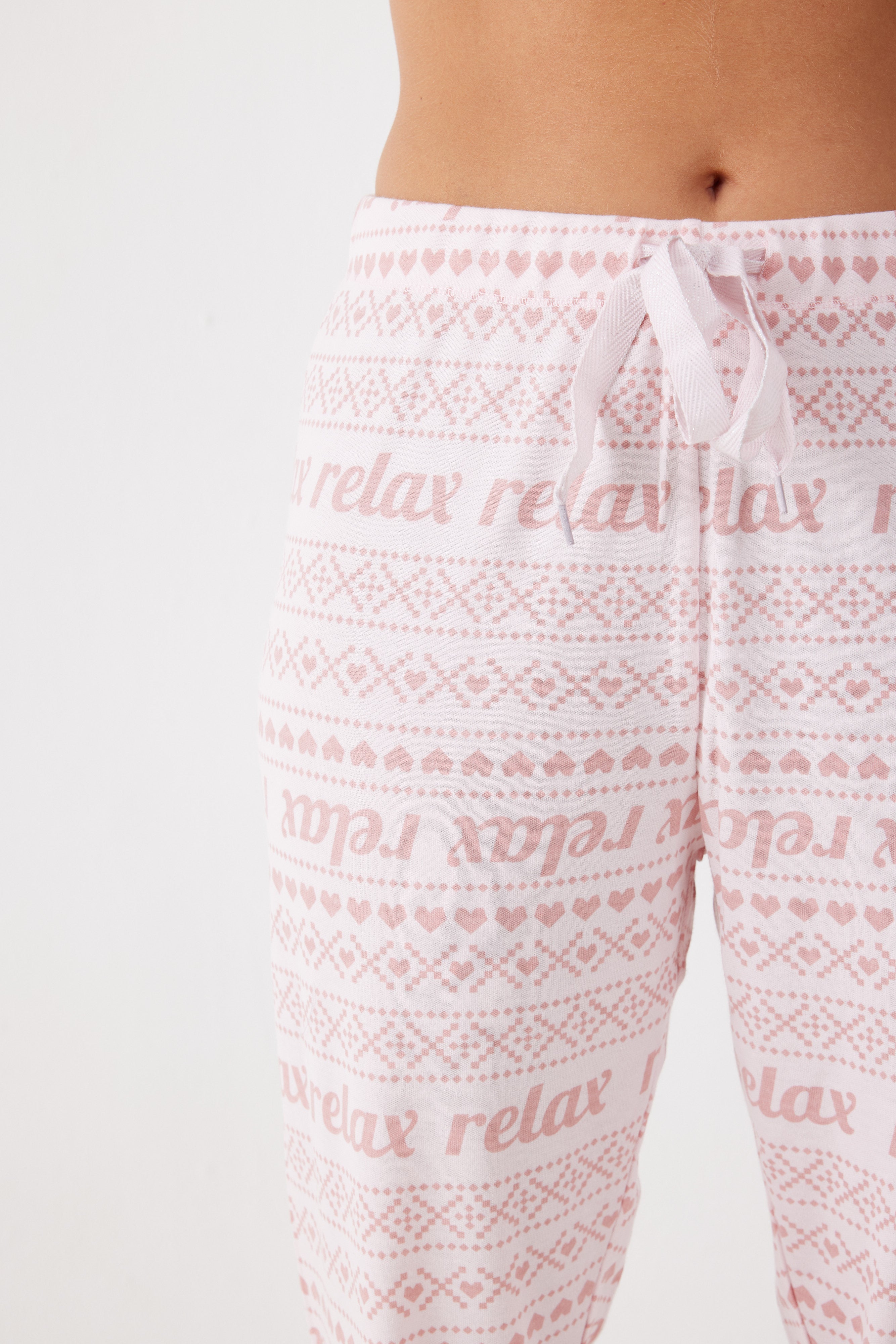 פיג'מה סנופי אינטרלוק - ורוד**