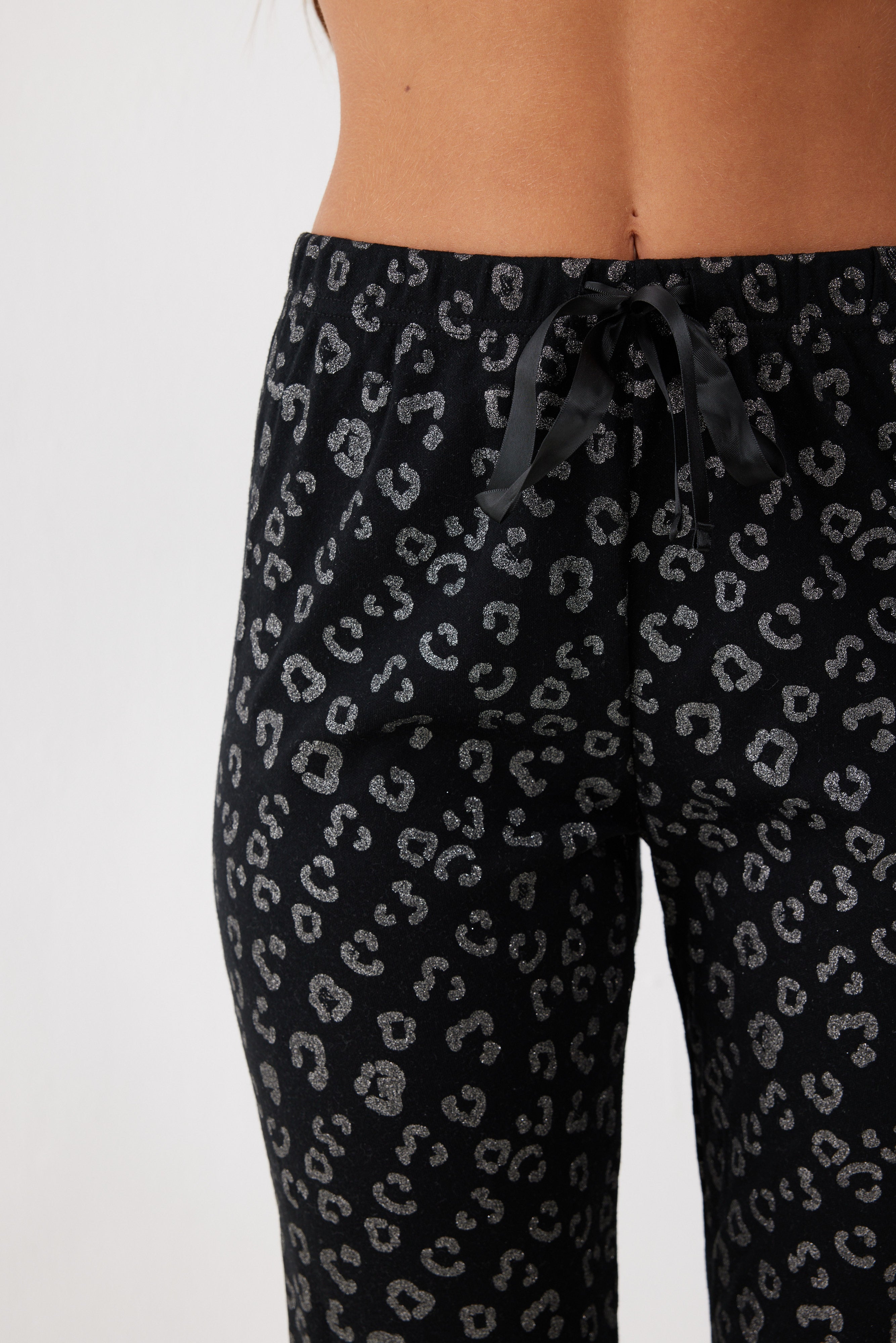 פיג'מה פיפה אינטרלוק - שחור