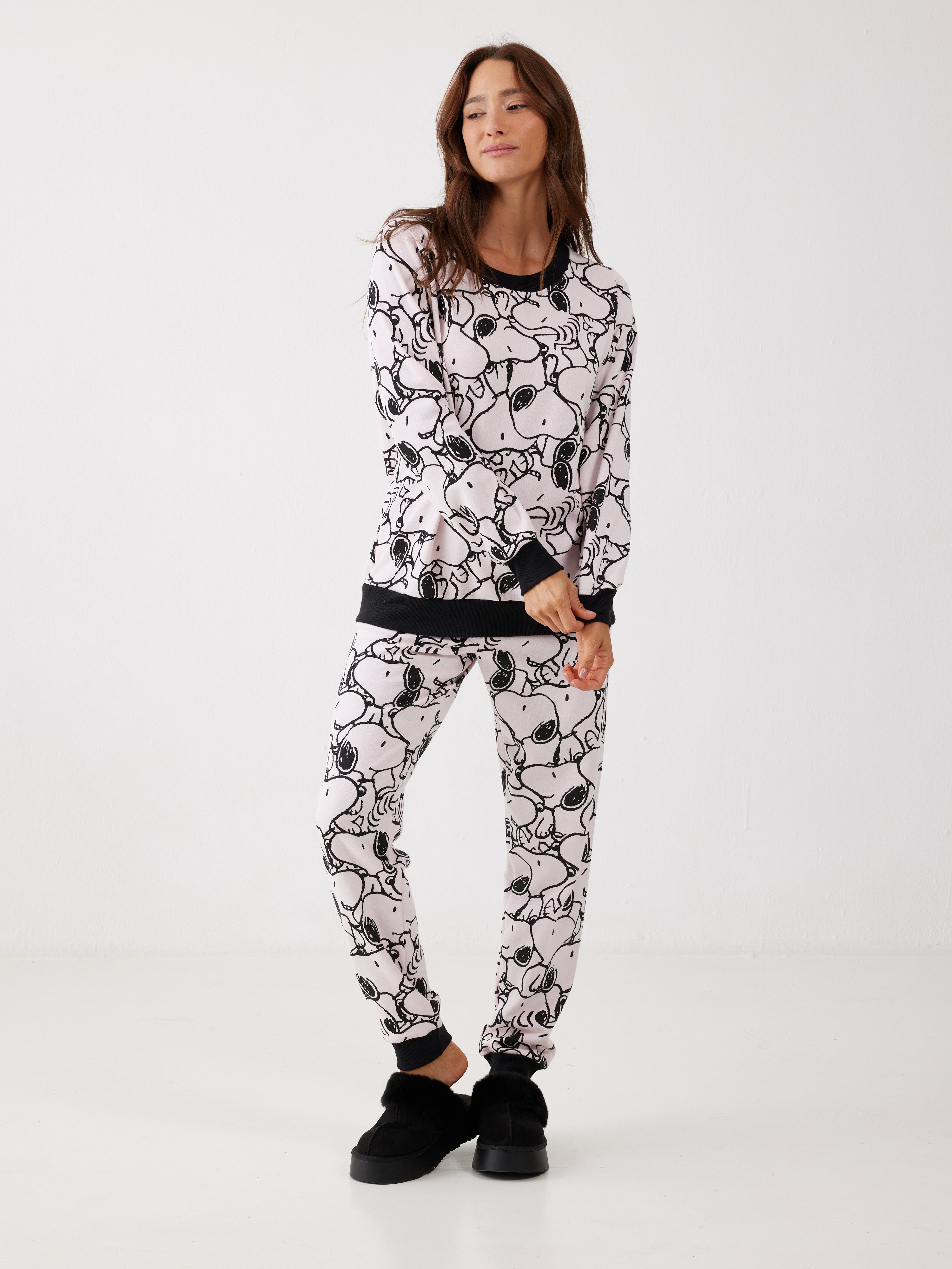 פיג'מה סנופי פוטר - ורוד