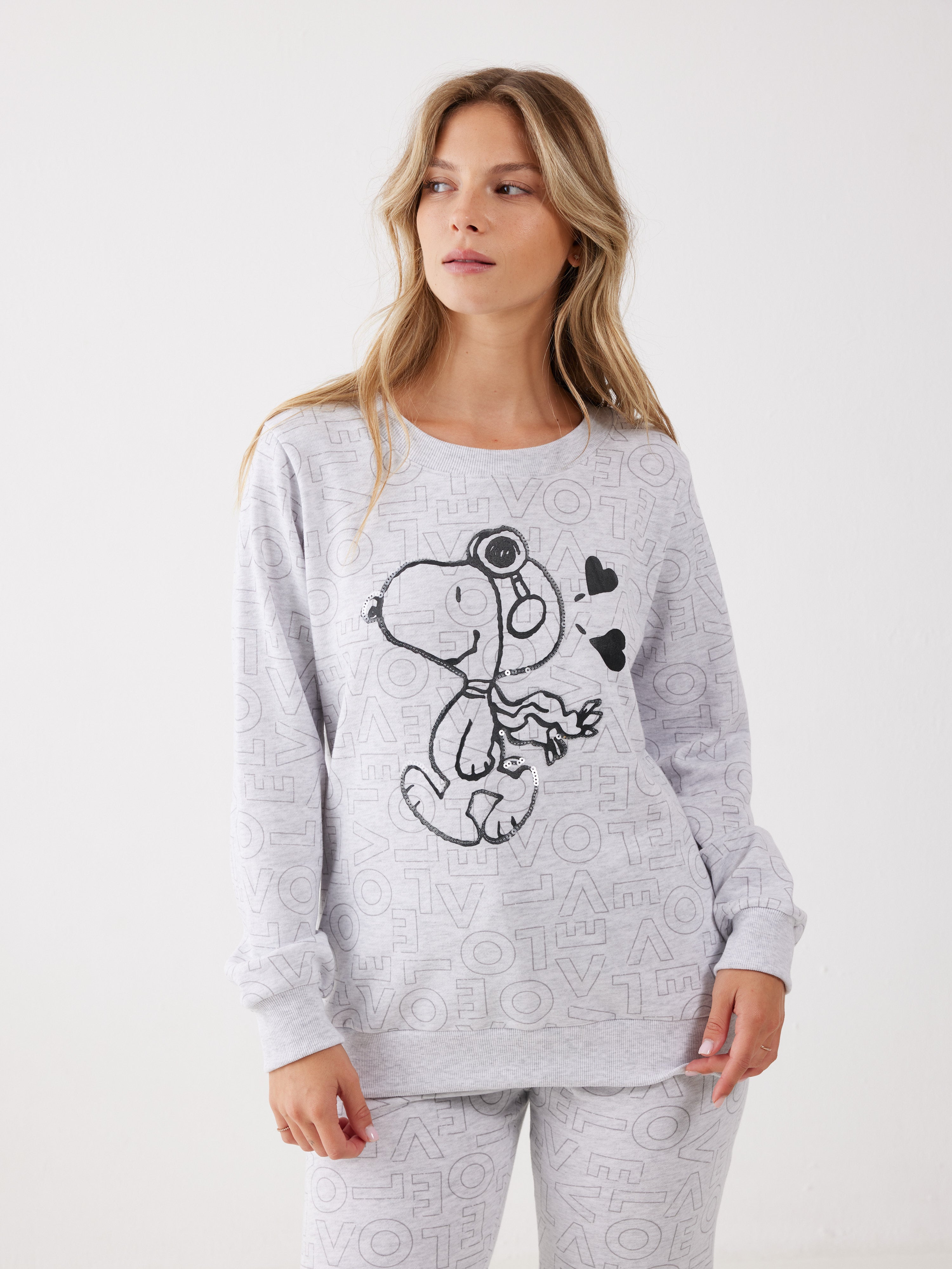 פיג'מה סנופי פוטר - אפור מלאנז