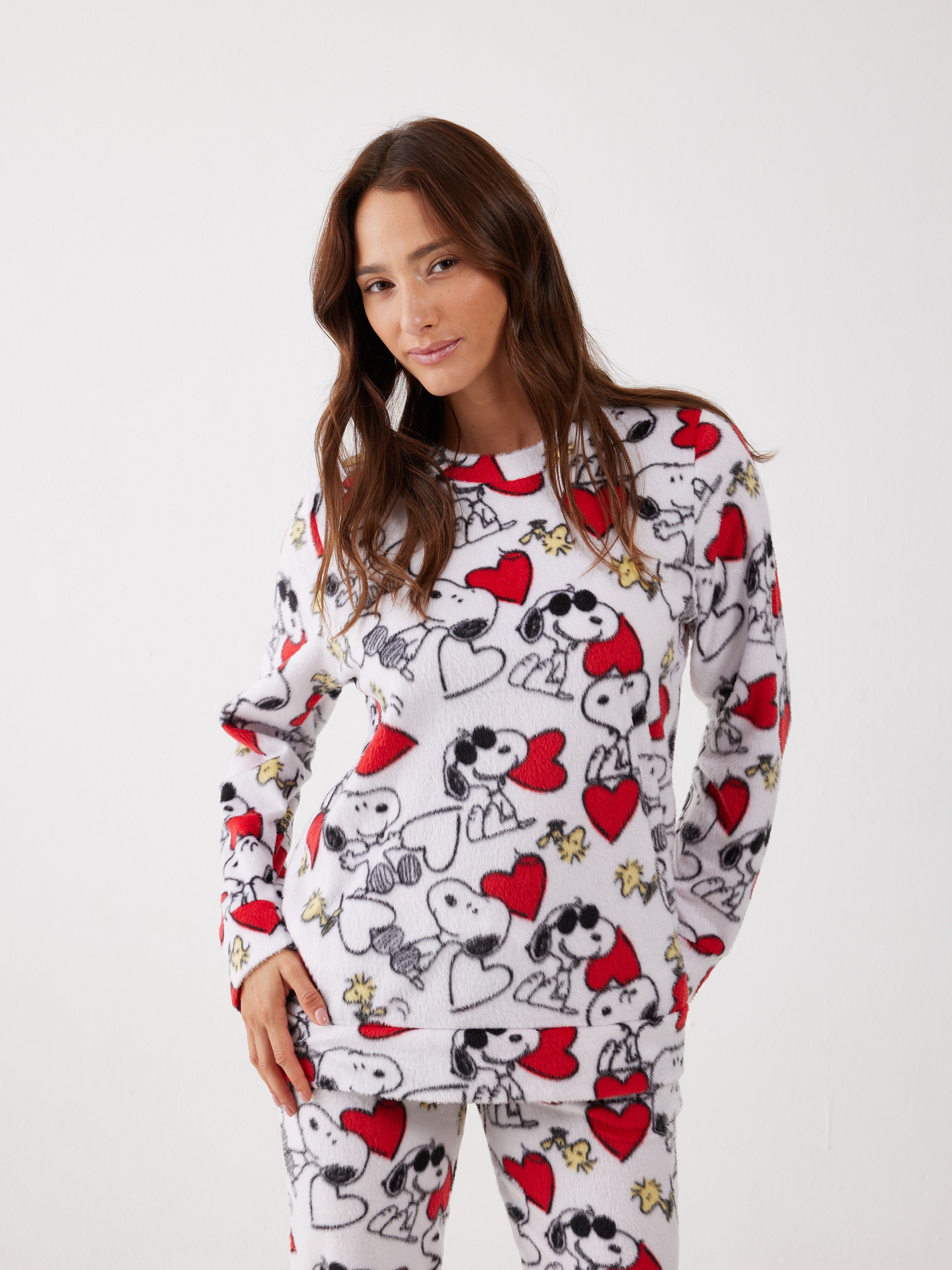 פיג'מה סנופי מינק - שמנת