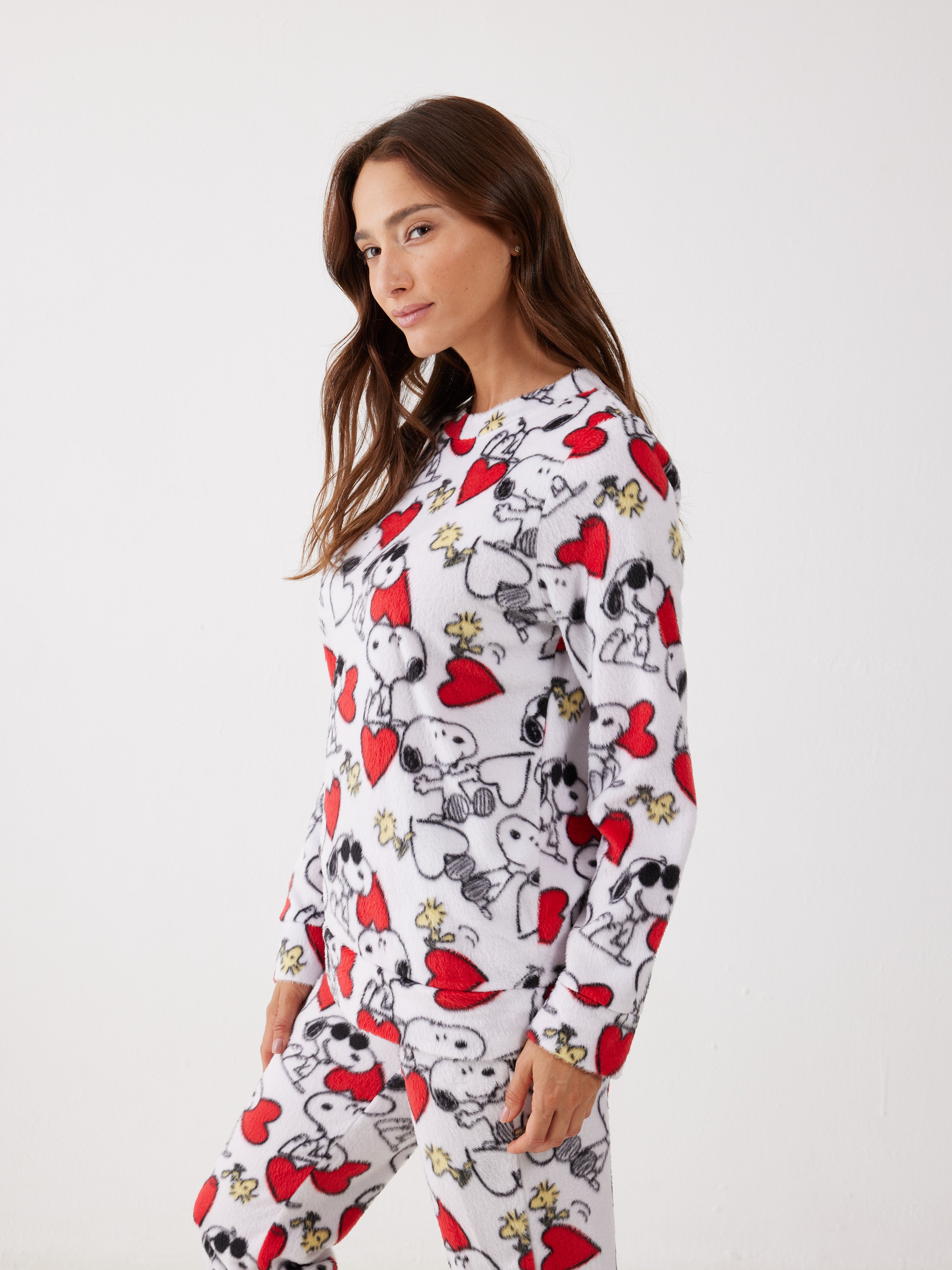 פיג'מה סנופי מינק - שמנת