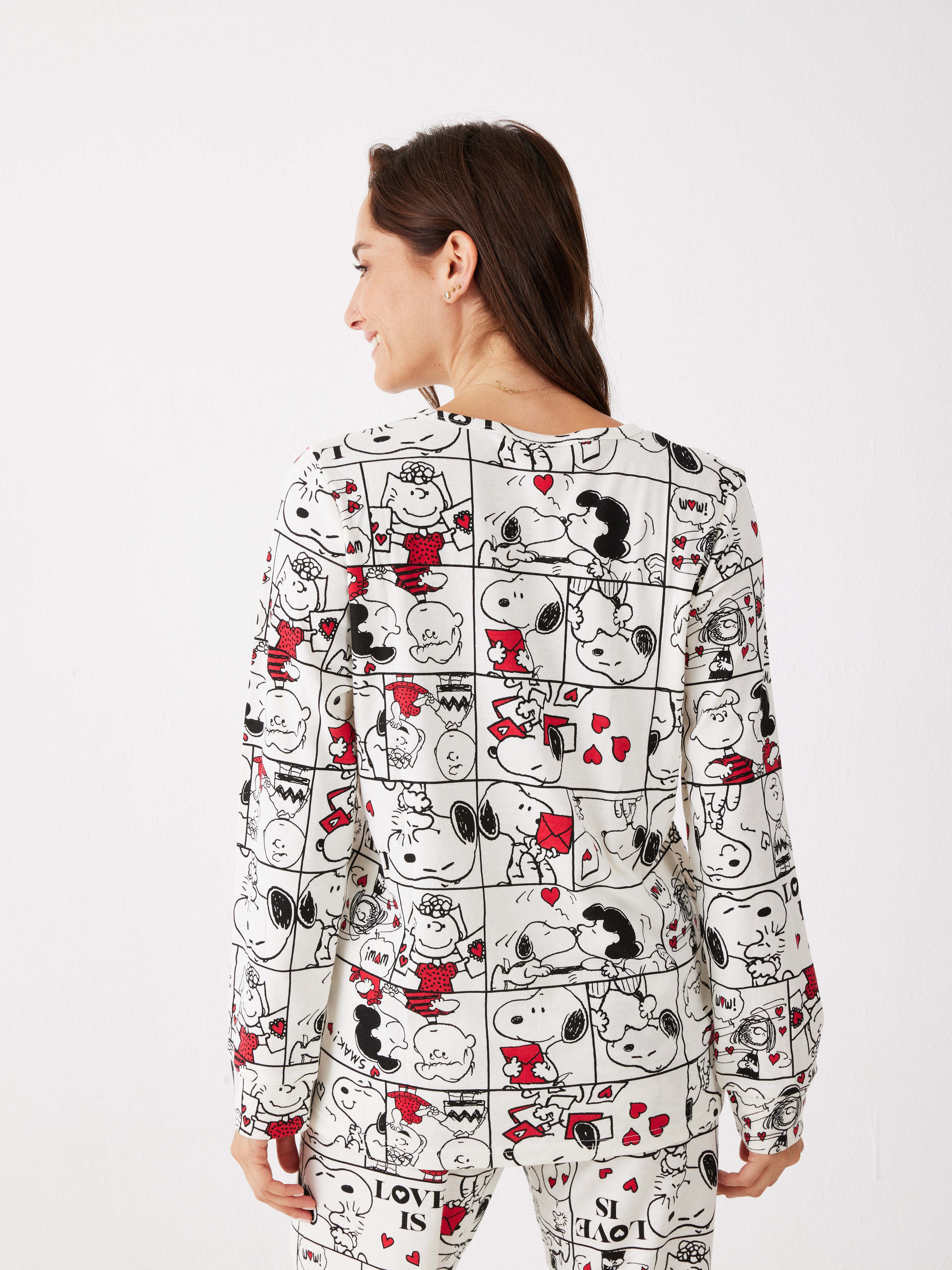 פיג'מת סנופי קומיקס - שמנת