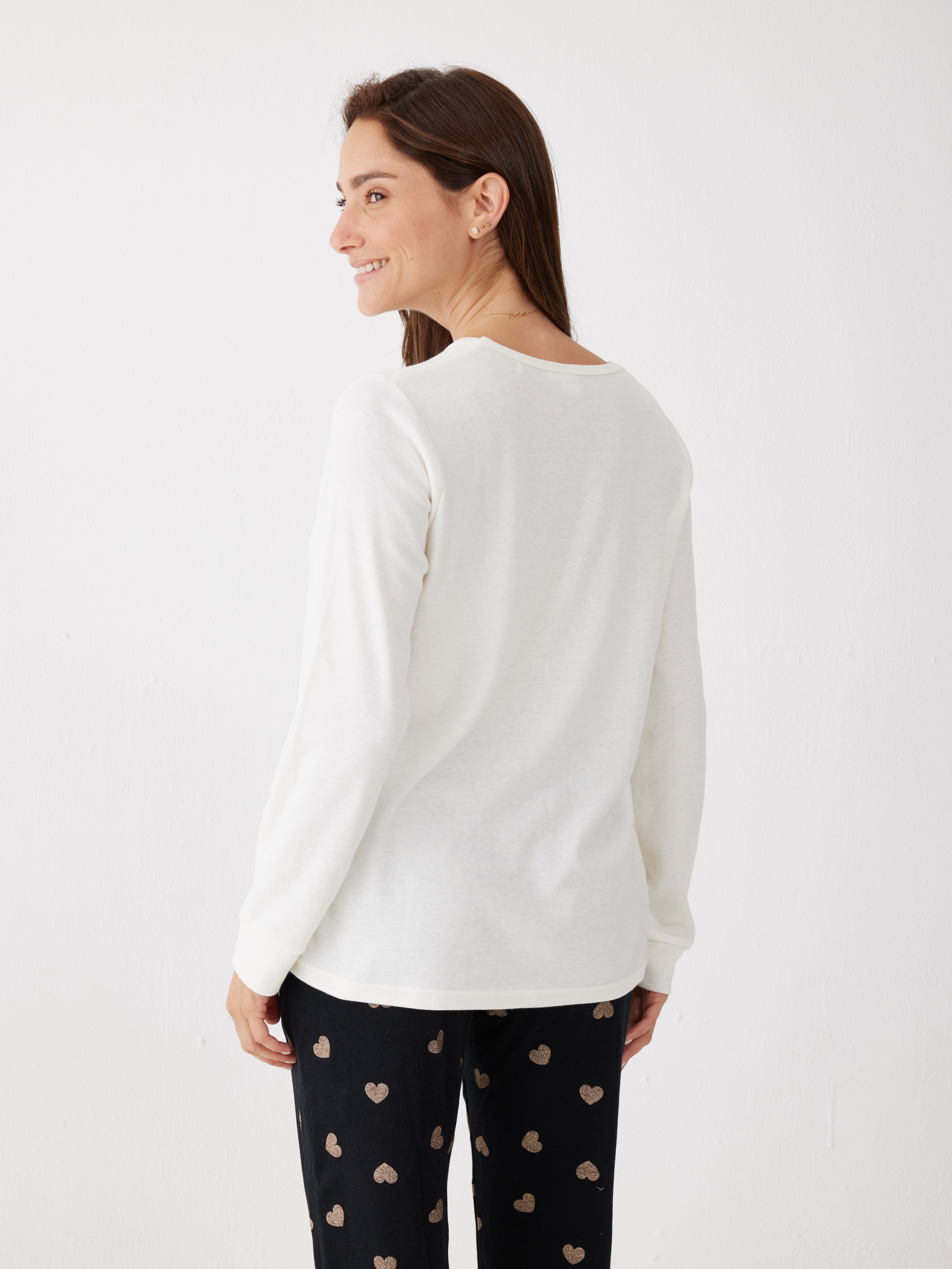 פיג'מה סנופי אינטרלוק - שמנת