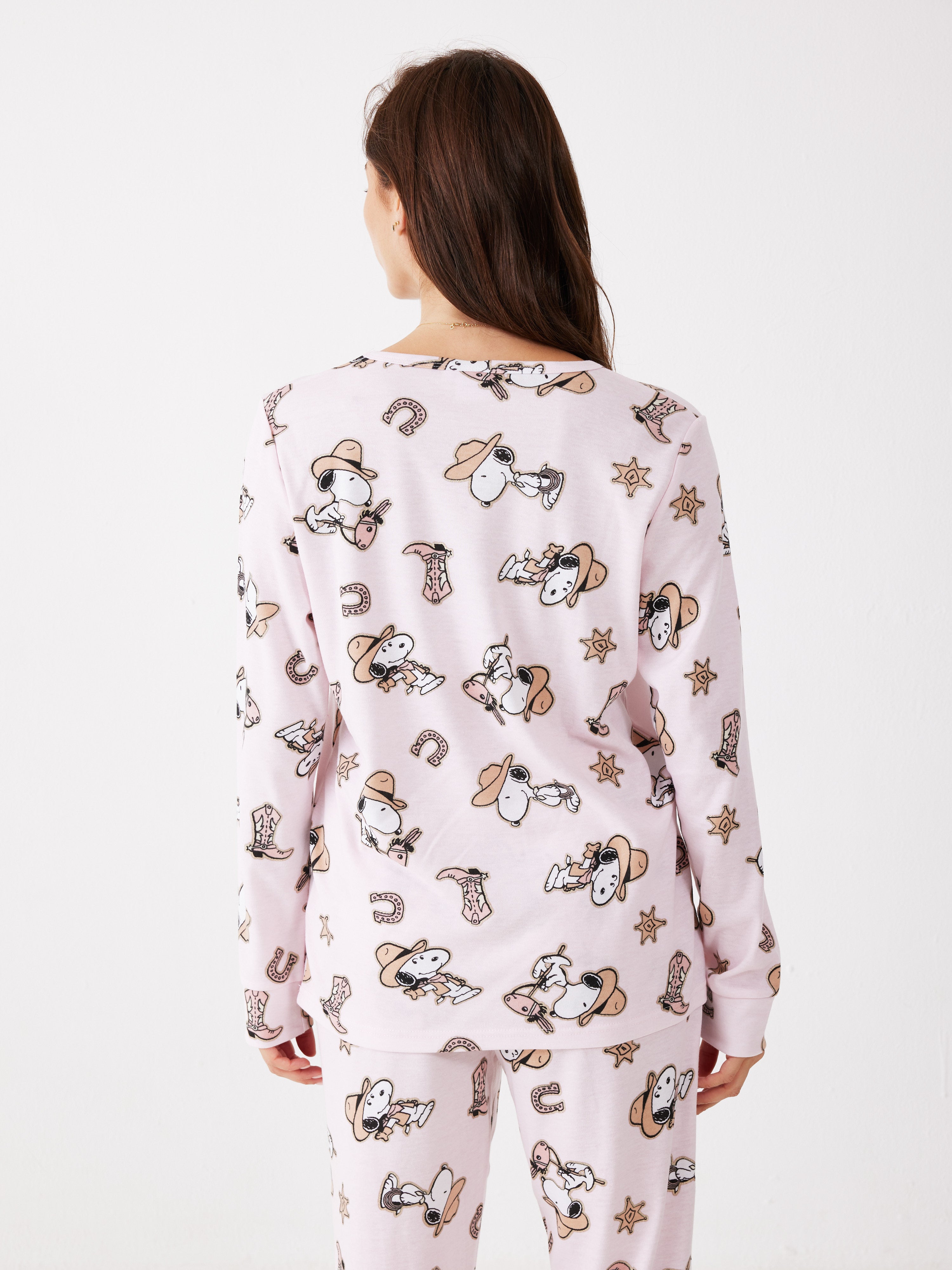 פיג'מת סנופי קאבוי - ורוד