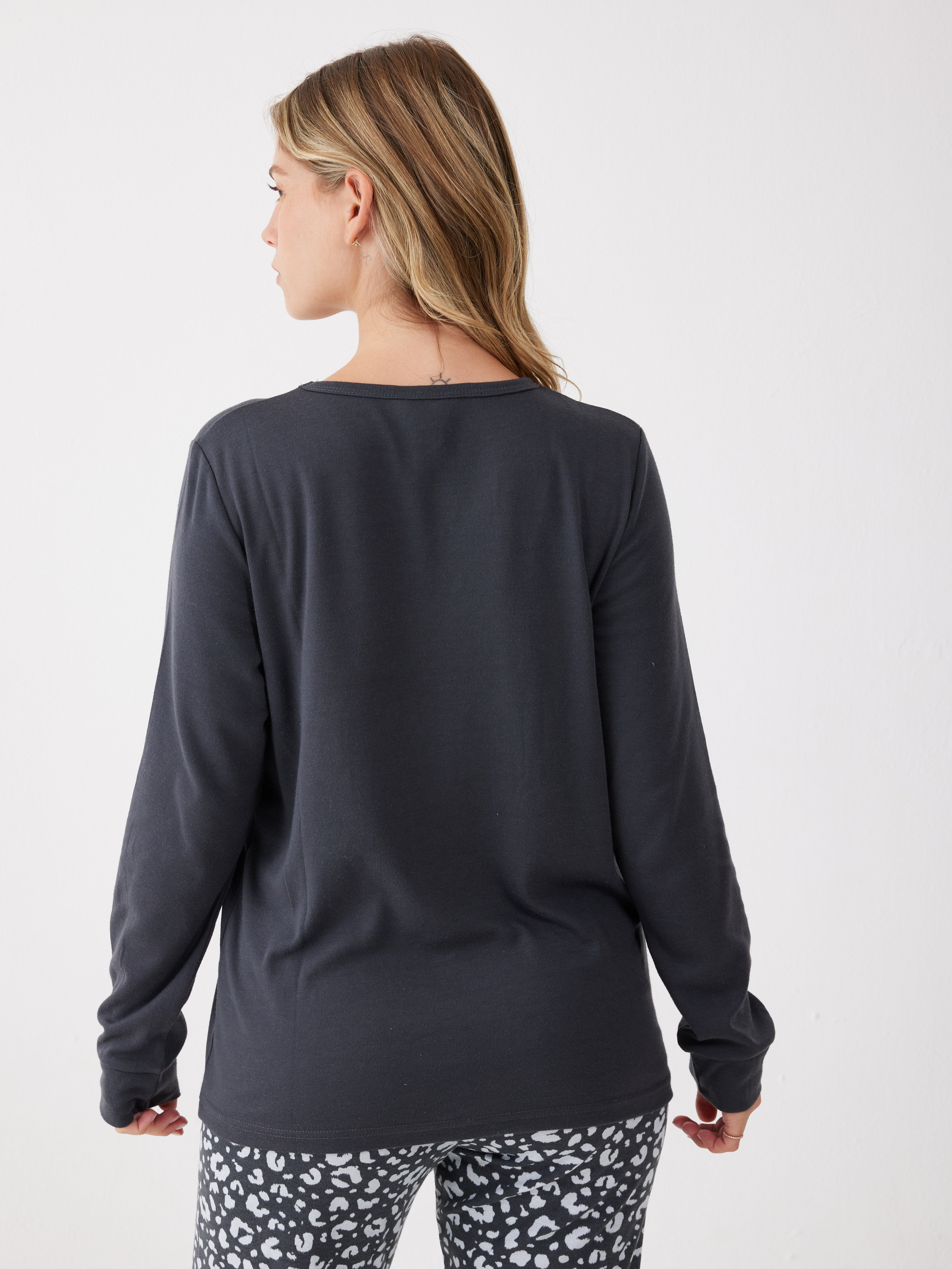 פיג'מת פיפה אינטרלוק - אפור כהה