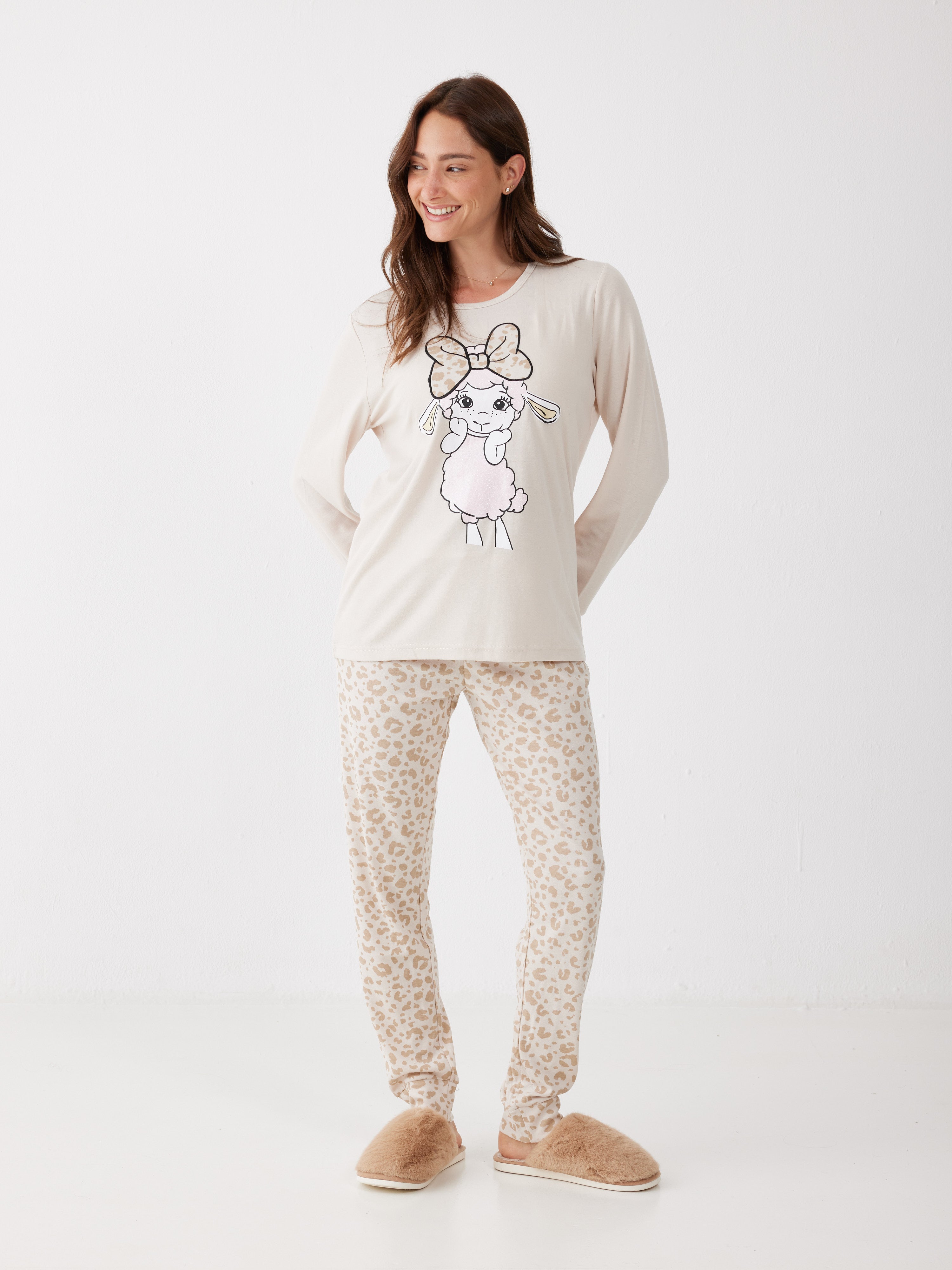 פיג'מת פיפה אינטרלוק - בז