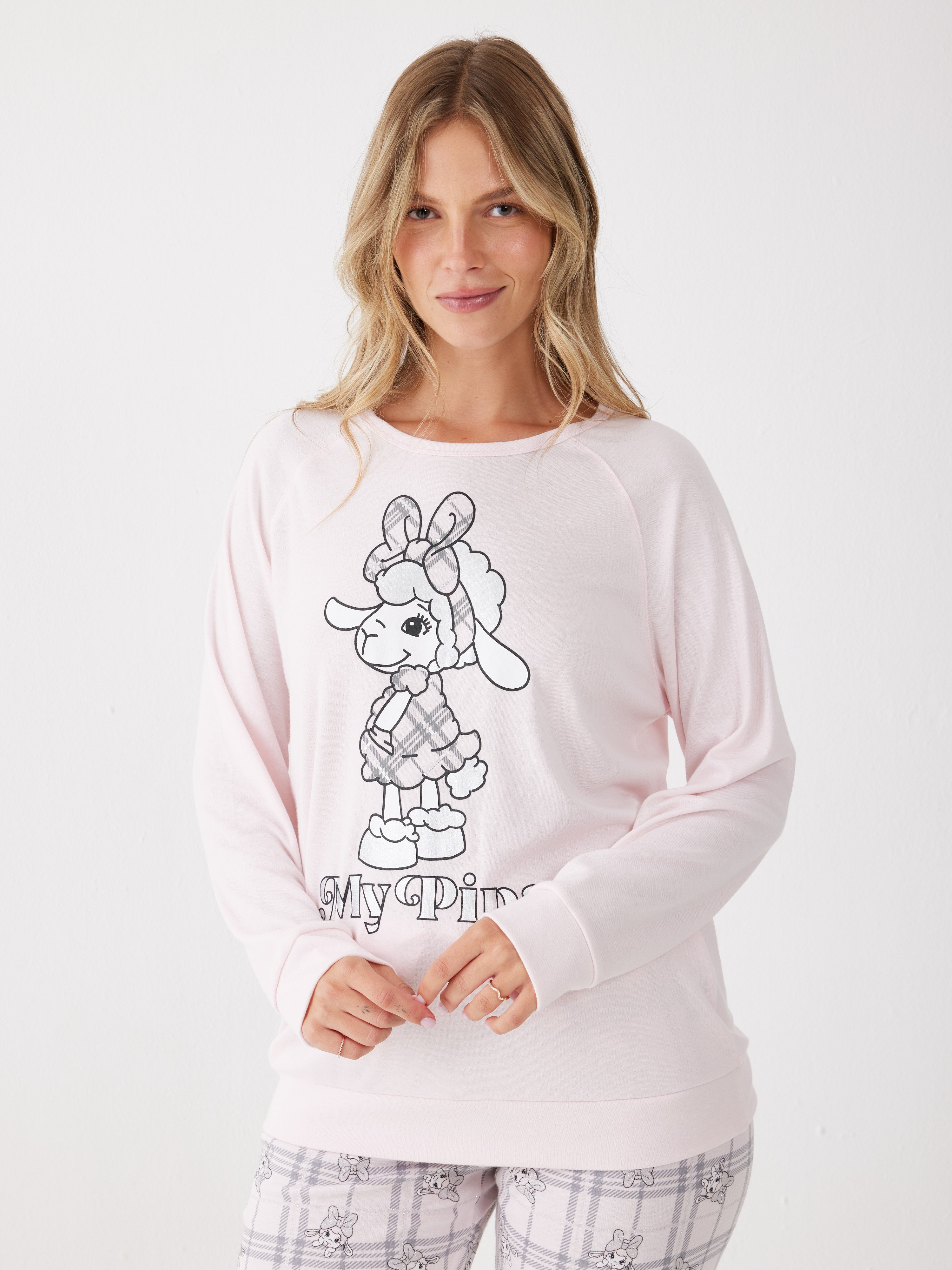 פיג'מה אינטרלוק My Pipa - ורוד