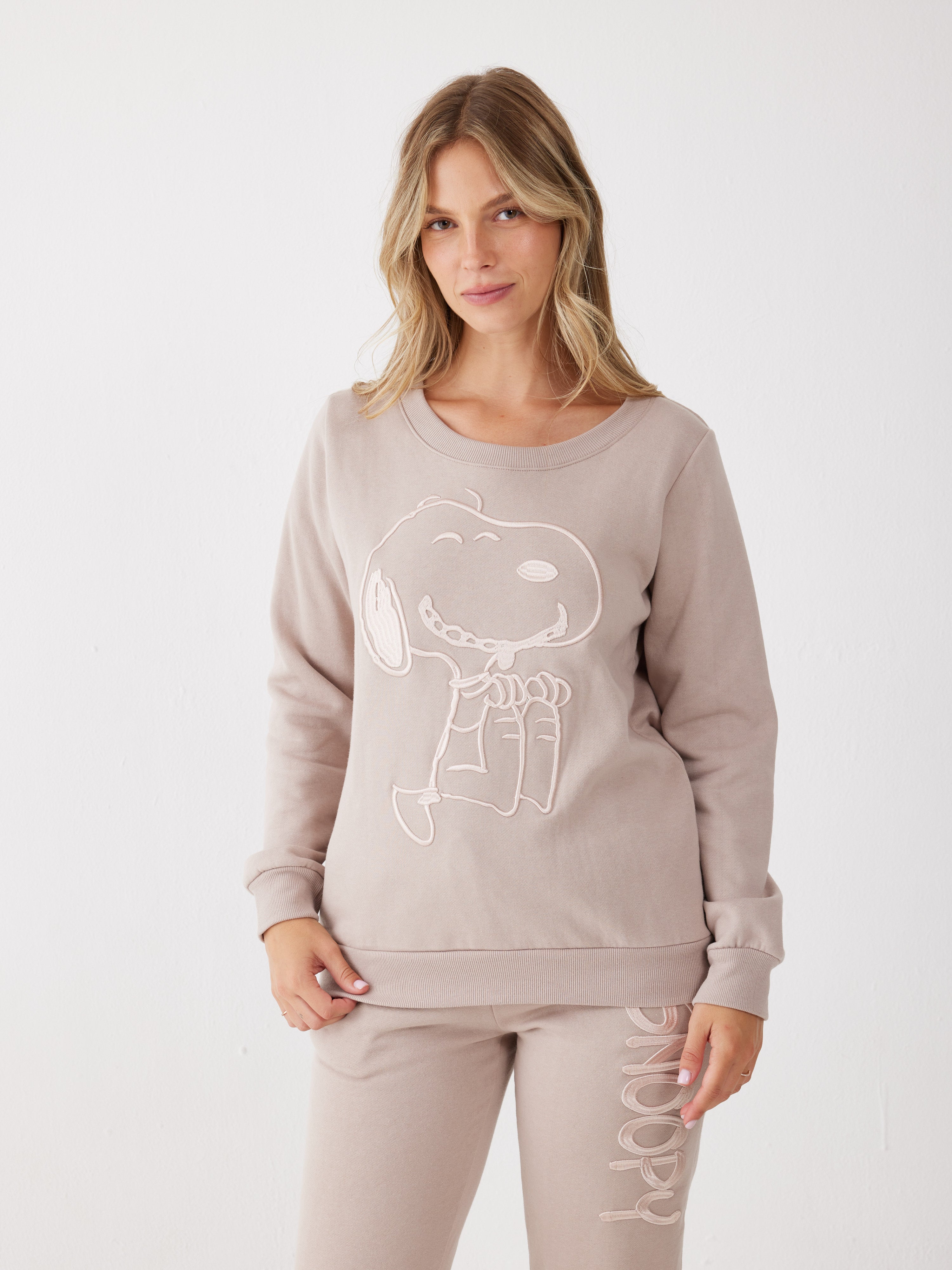 פיג'מת סנופי פוטר - צבע חול