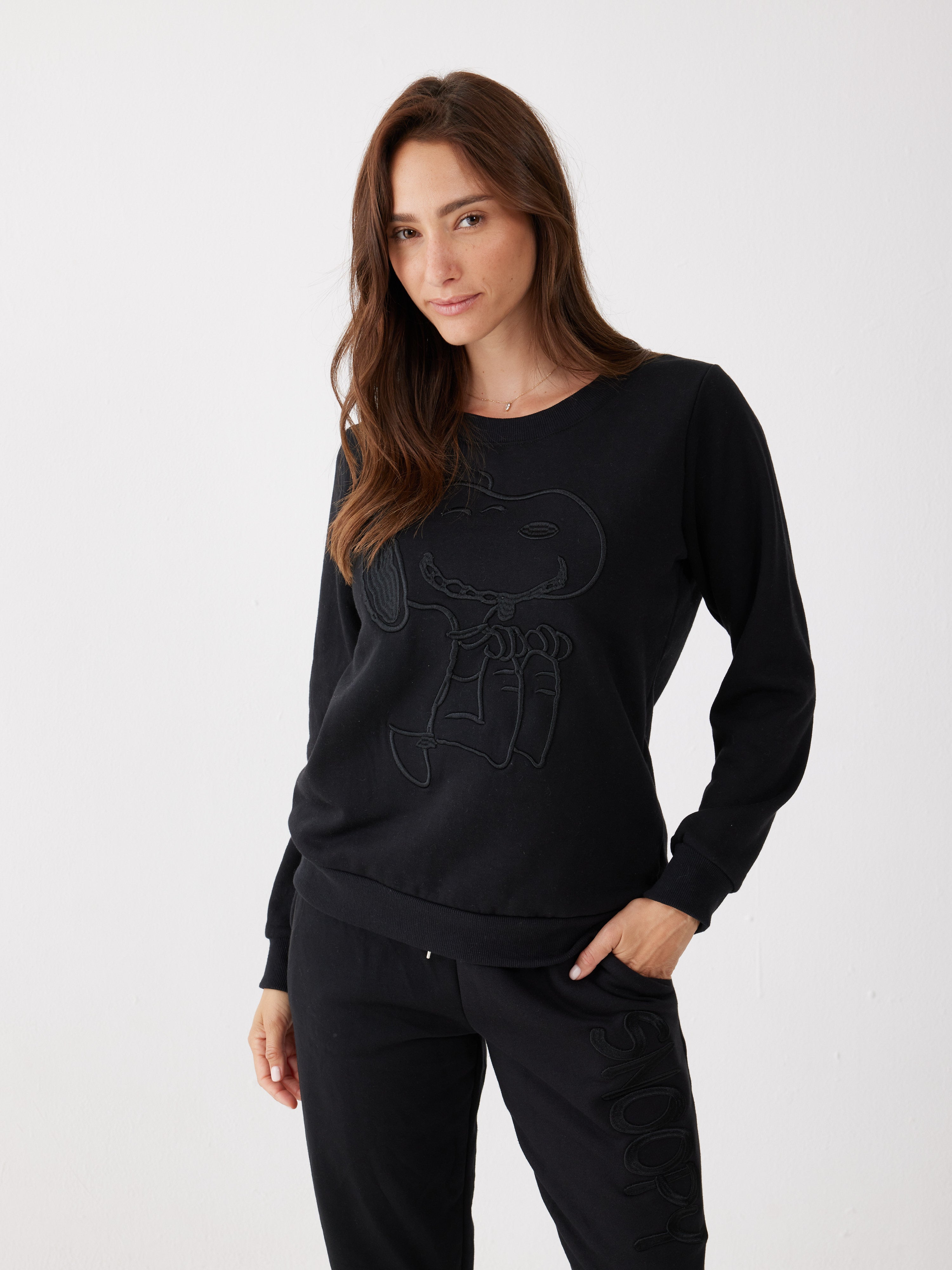 פיג'מת סנופי פוטר - שחור