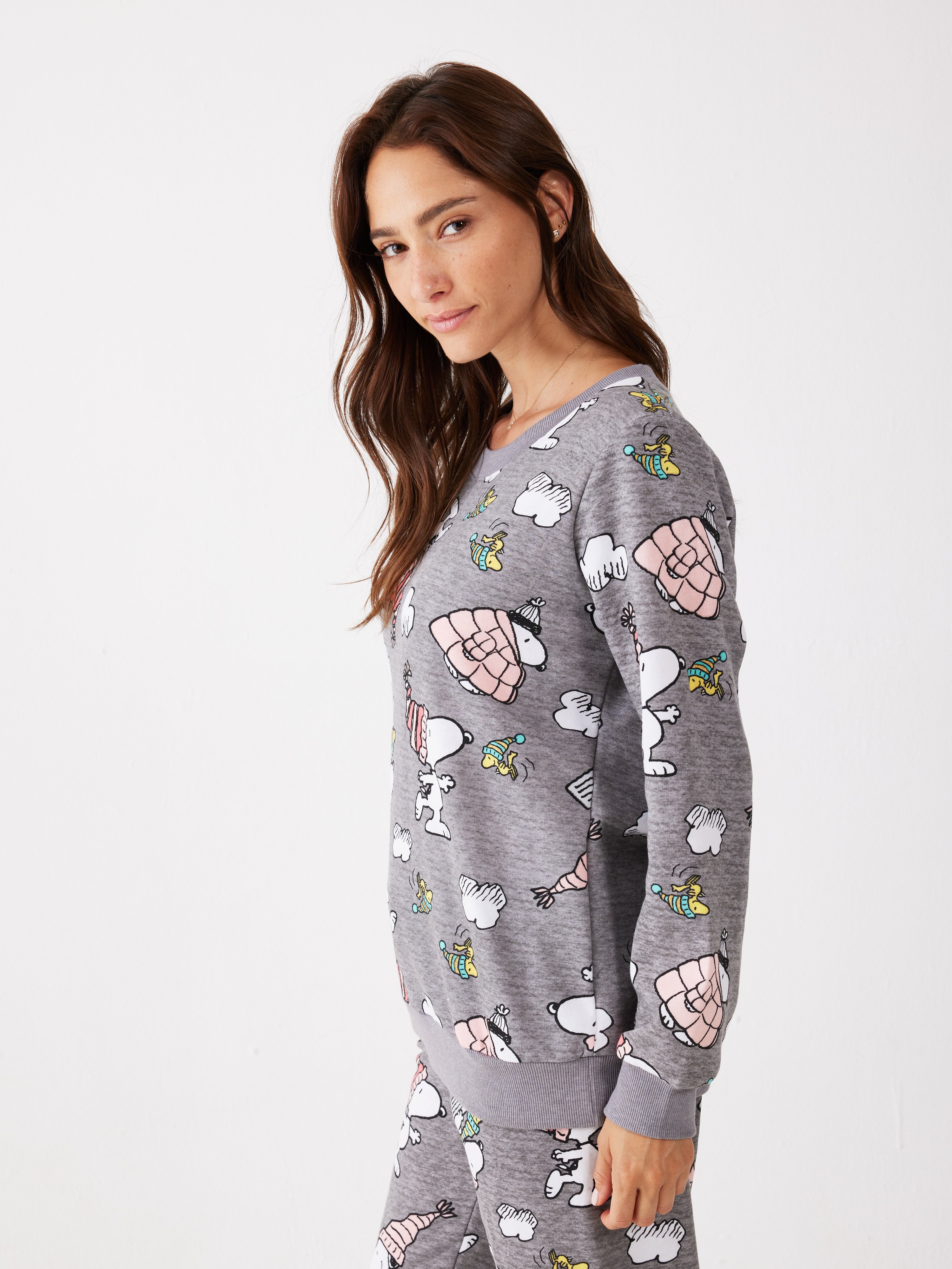 פיג'מת סנופי פוטר - אפור כהה