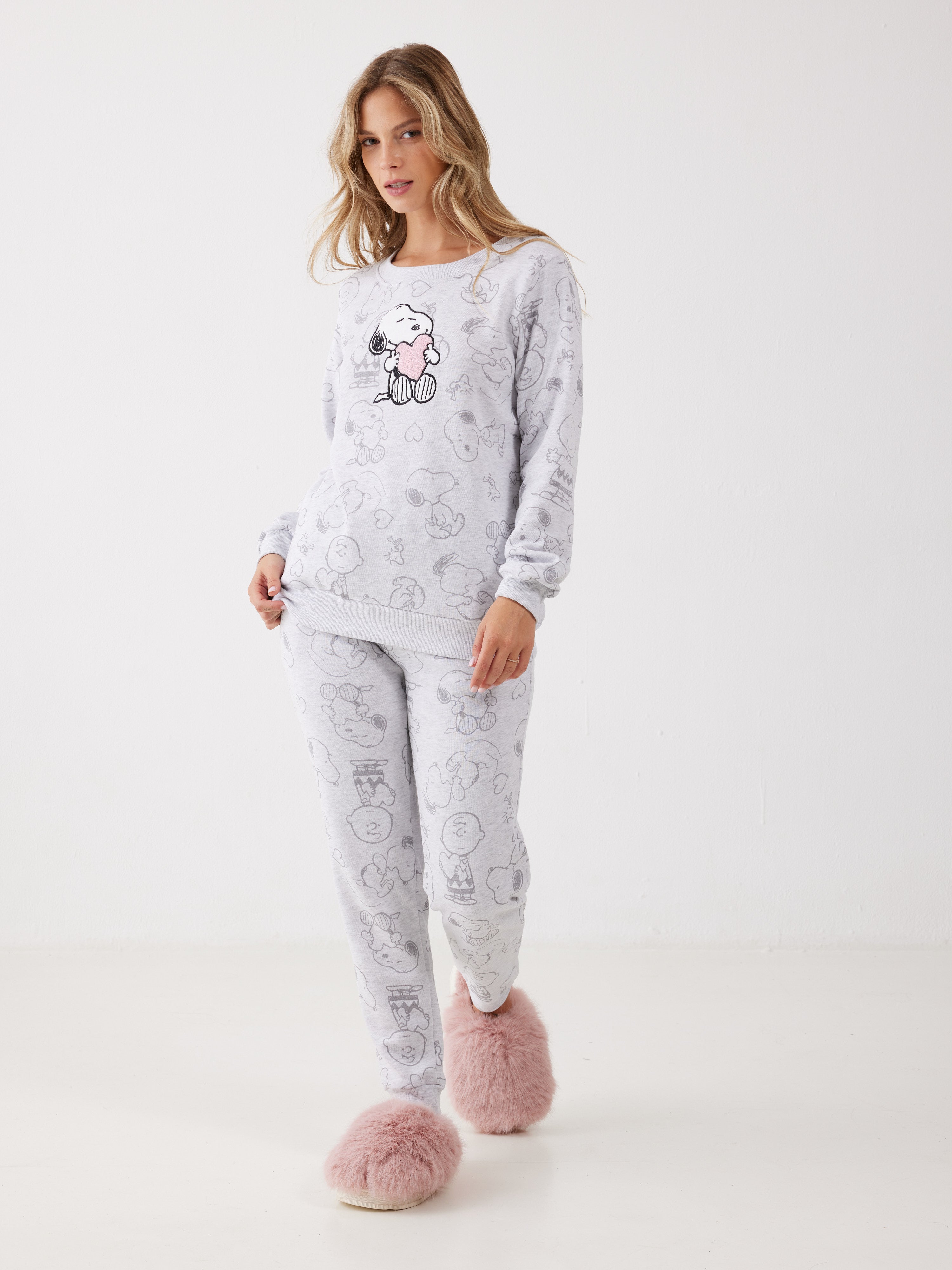 פיג'מת סנופי פוטר - אפור מלאנז