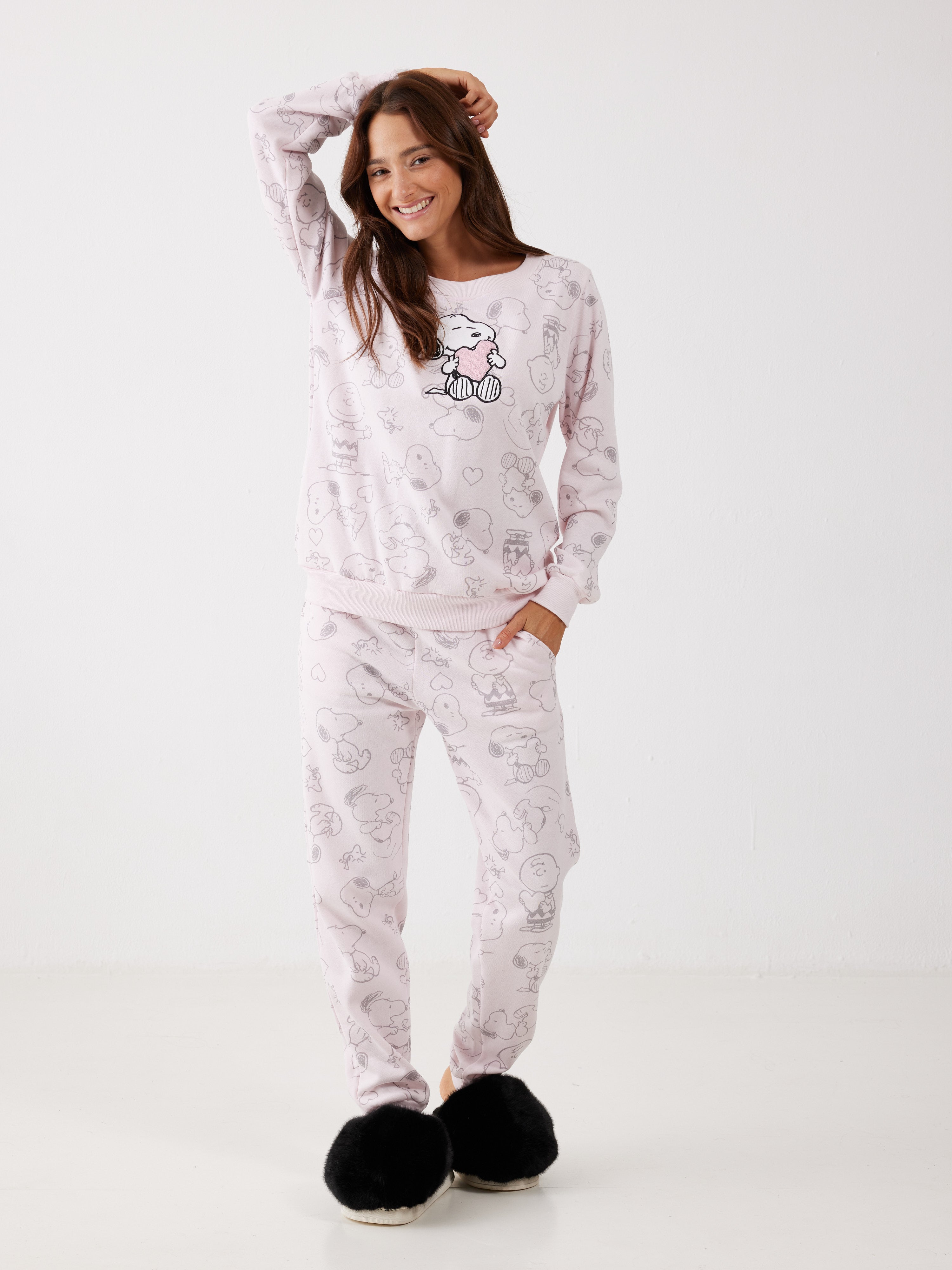 פיג'מת סנופי פוטר - ורוד