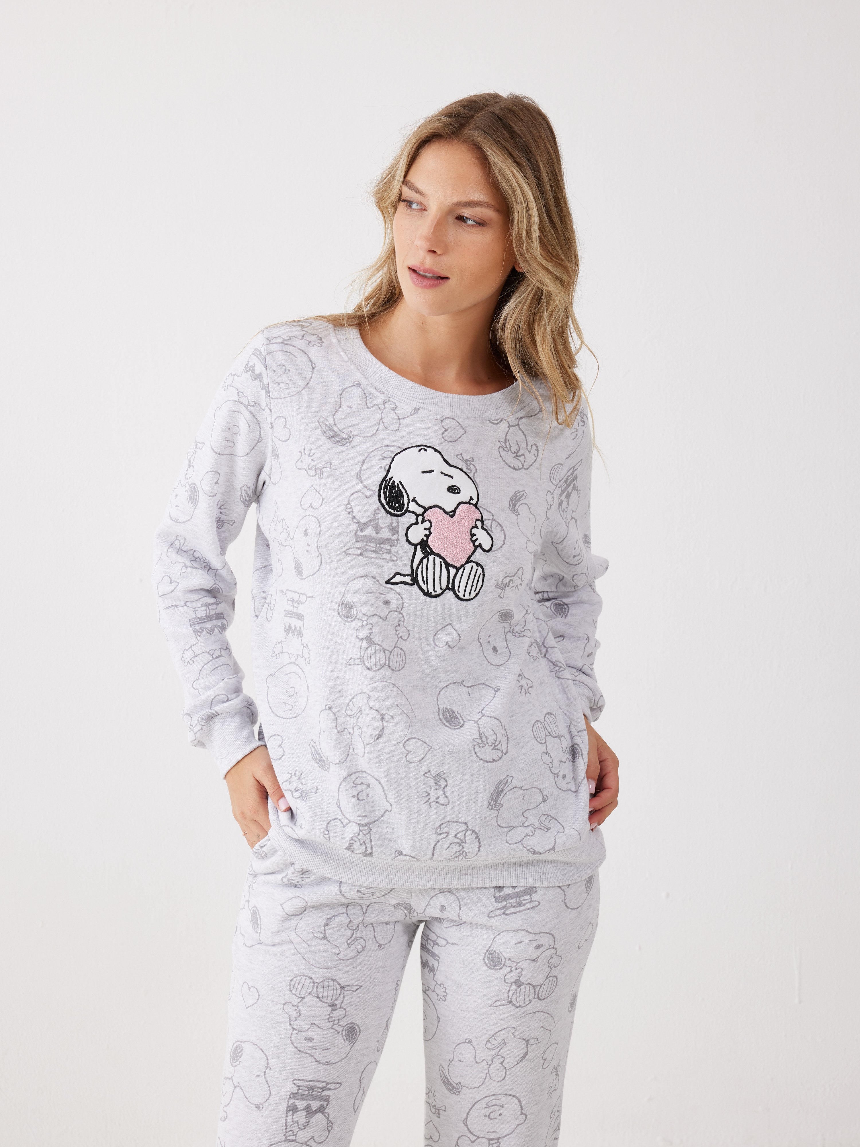 פיג'מת סנופי פוטר - אפור מלאנז