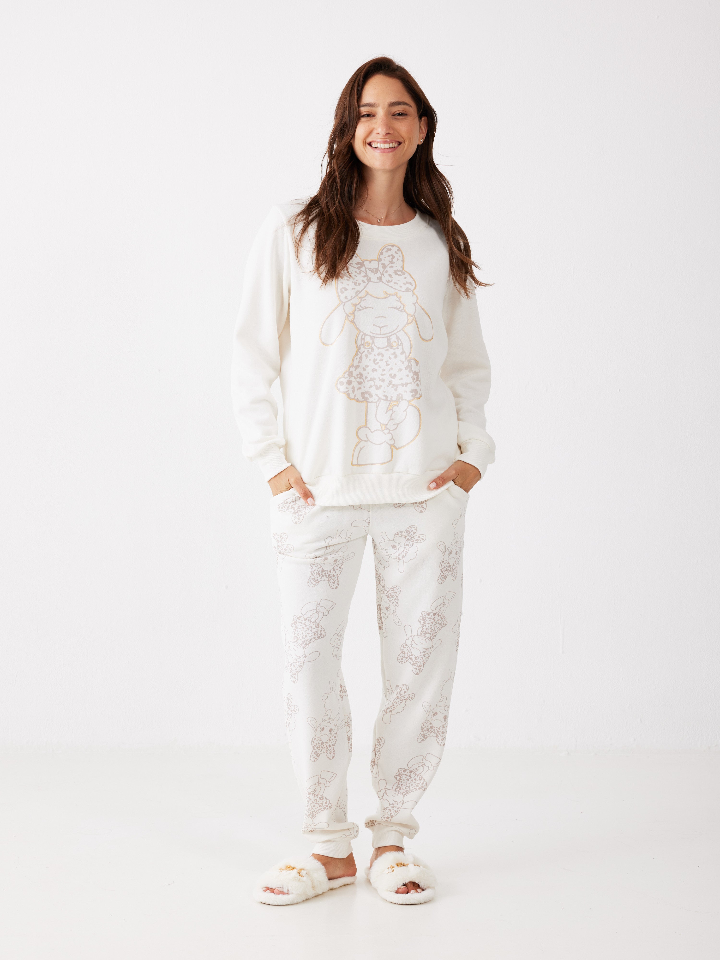 פיג'מת פיפה פוטר - שמנת