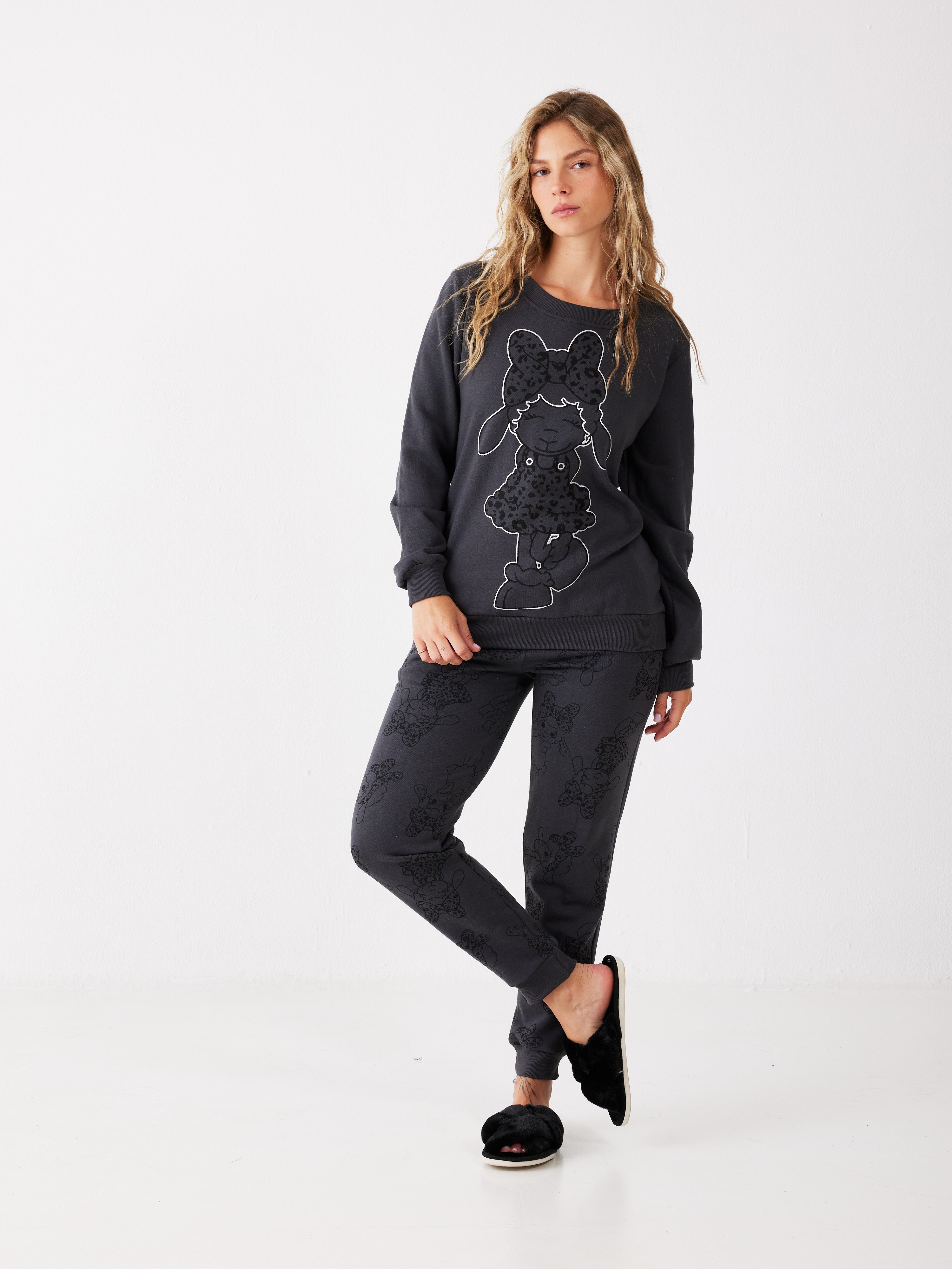 פיג'מת פיפה פוטר - אפור כהה