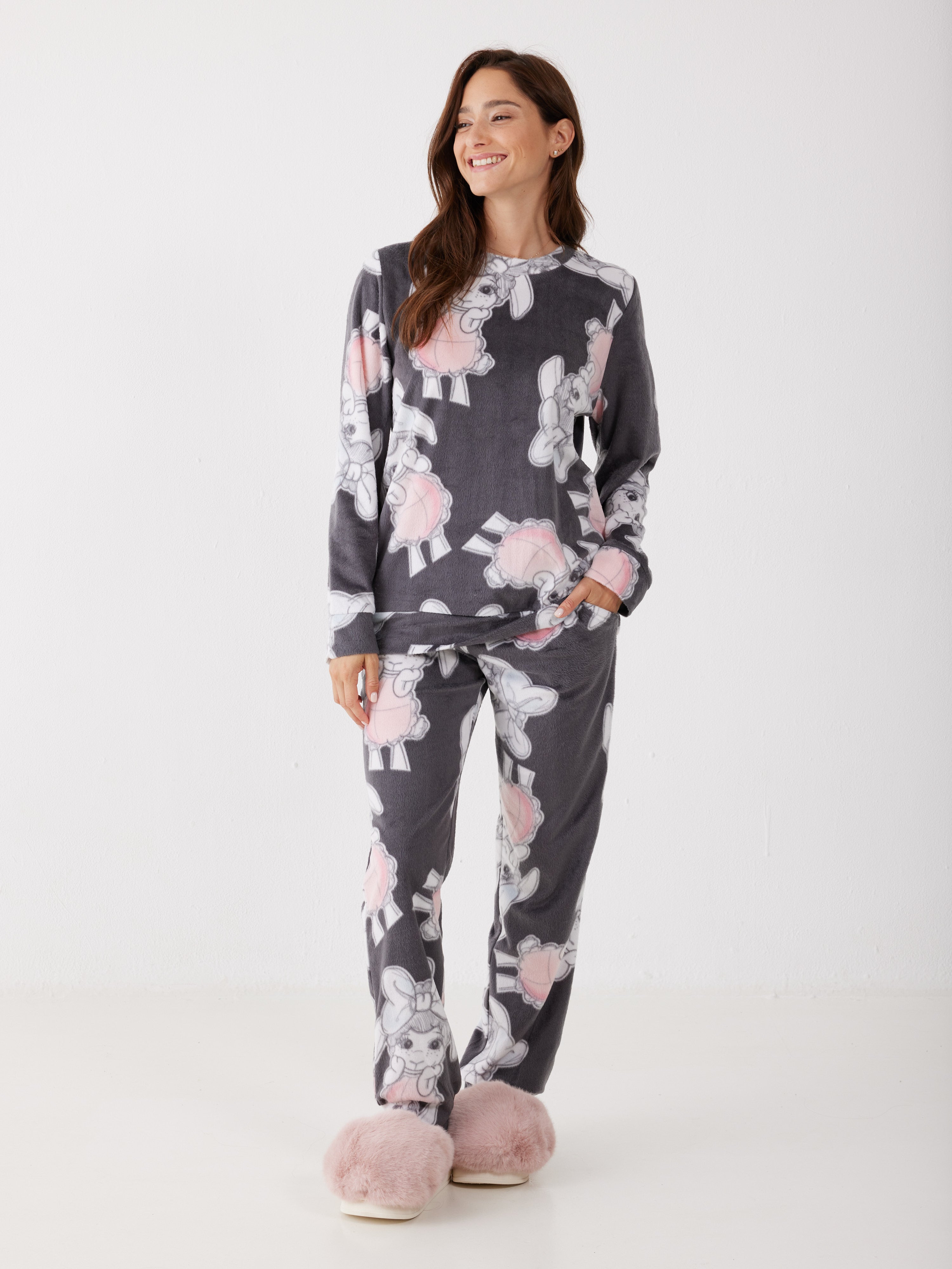 פיג'מת פיפה מינק - אפור כהה
